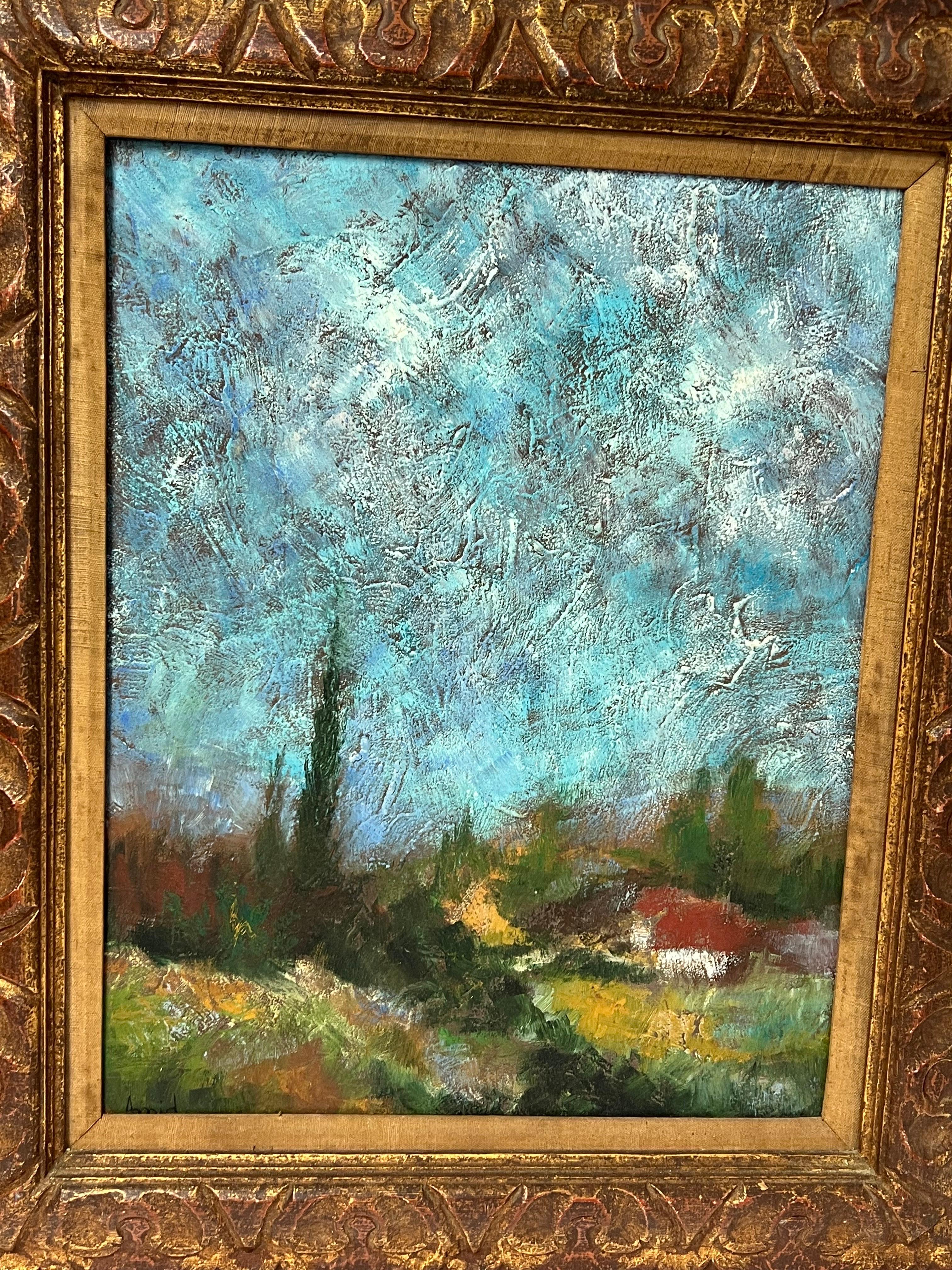 Asher Amid Impasto Öl auf Karton (Holz) im Angebot