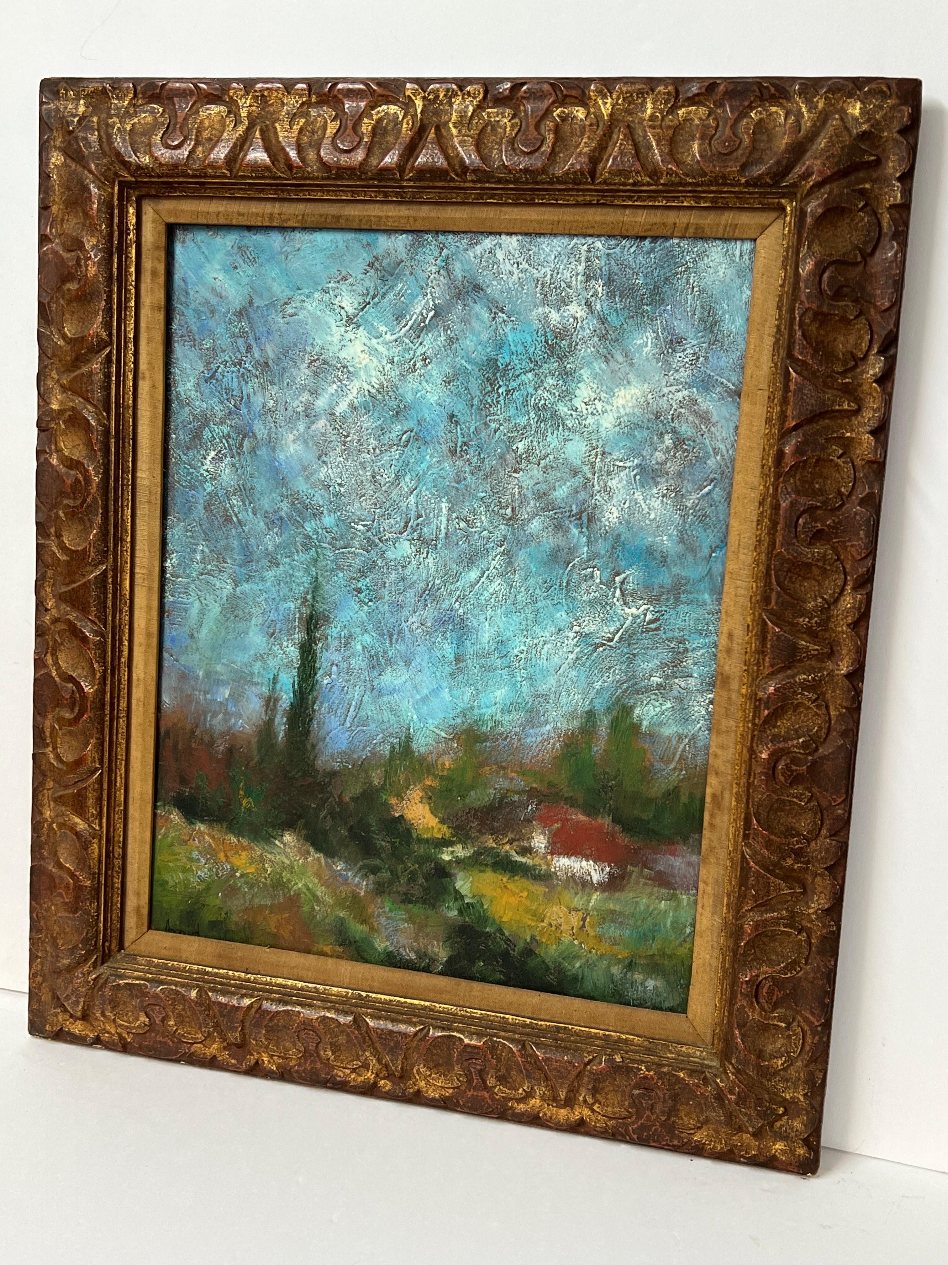 Asher Amid Impasto Öl auf Karton im Angebot 1
