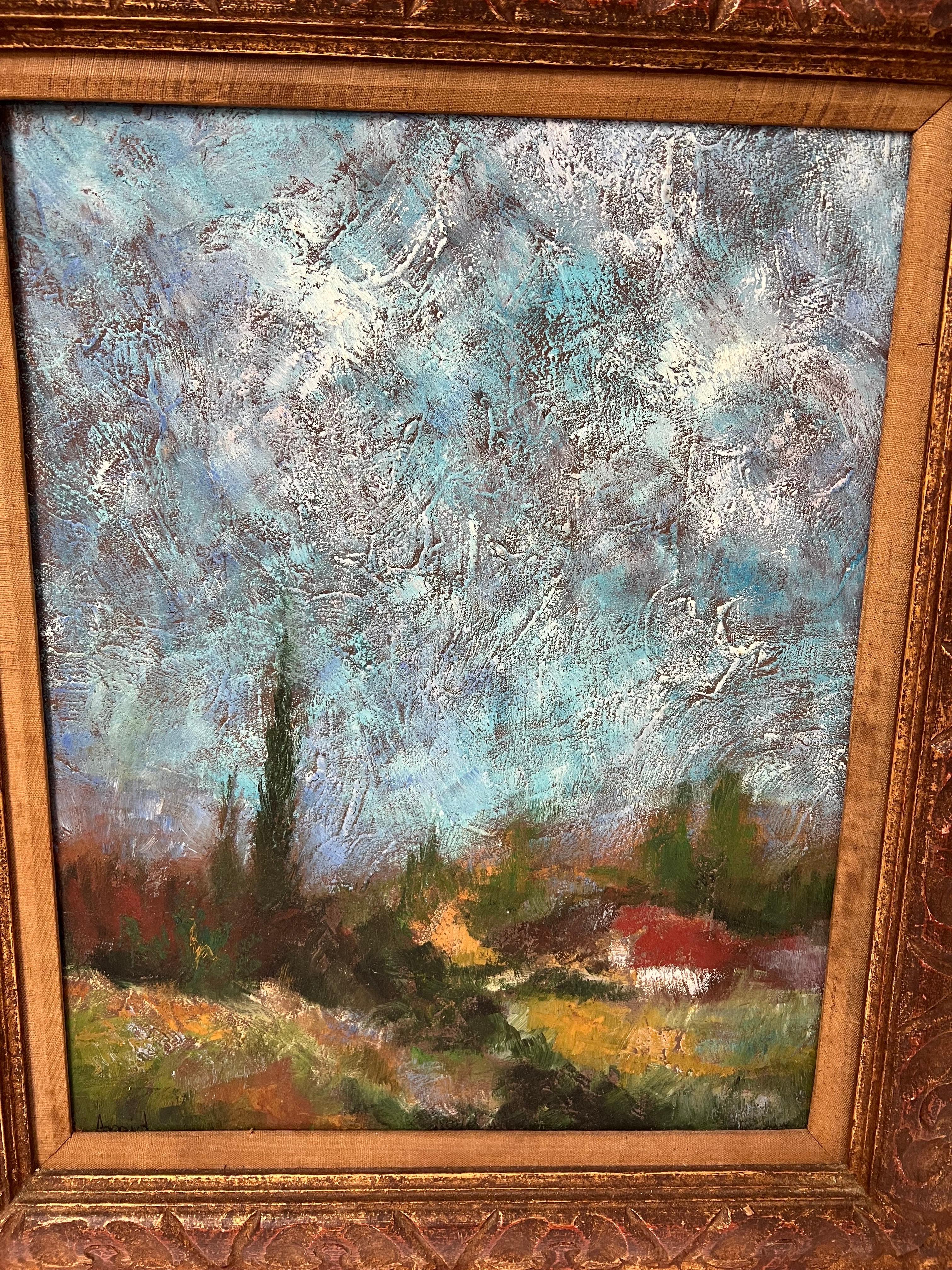Asher Amid Impasto Öl auf Karton im Angebot 2