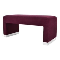 Asher & Cole Upholstered Bench with Chrome Feet