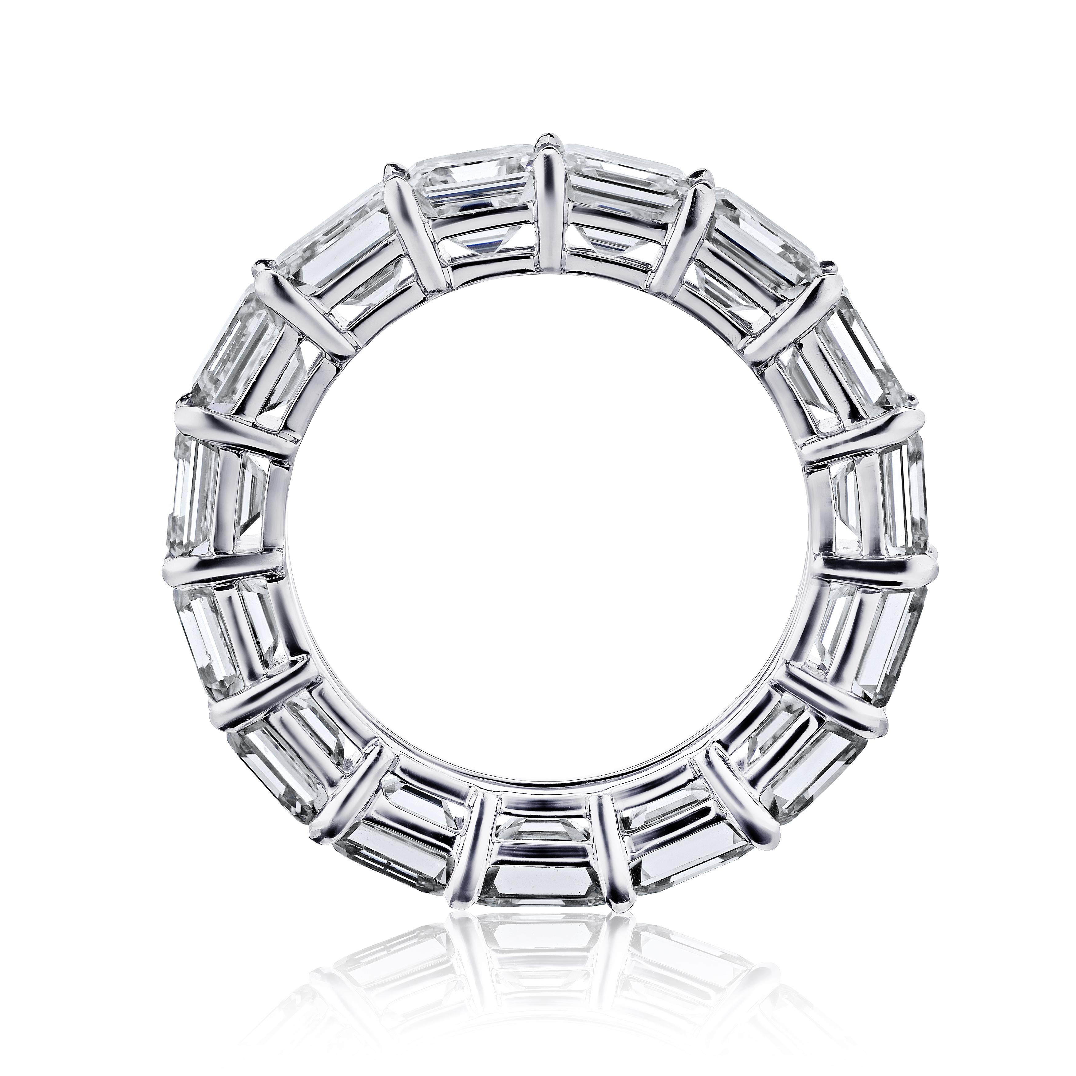 Eternity-Ring aus Platin mit 4 Karat GIA-zertifiziertem Diamanten im Bergahornschliff (Asscher-Schliff) im Angebot