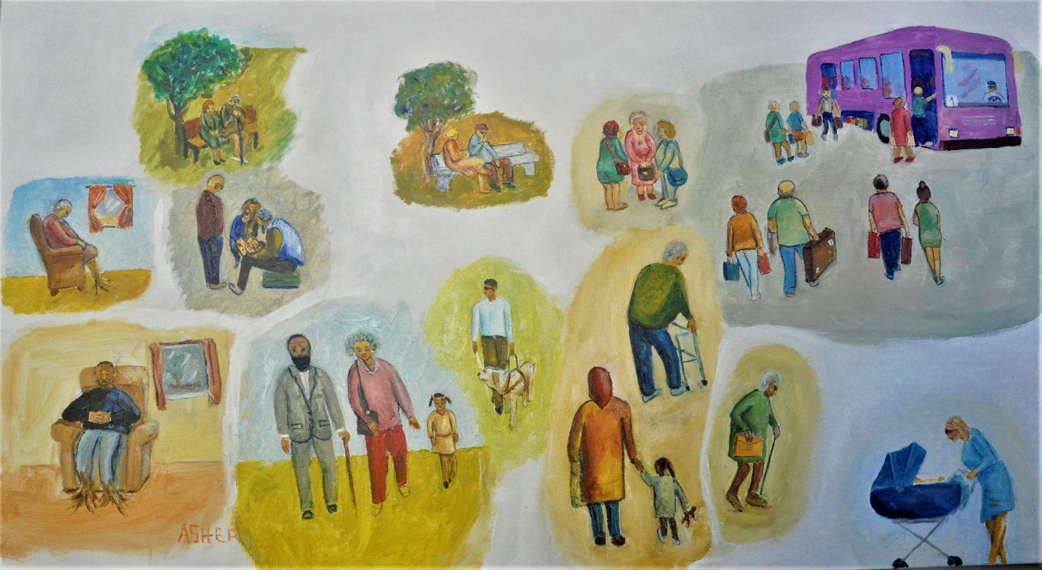 VITALIDAD, Pintura, Óleo sobre lienzo - Painting de Asher Topel