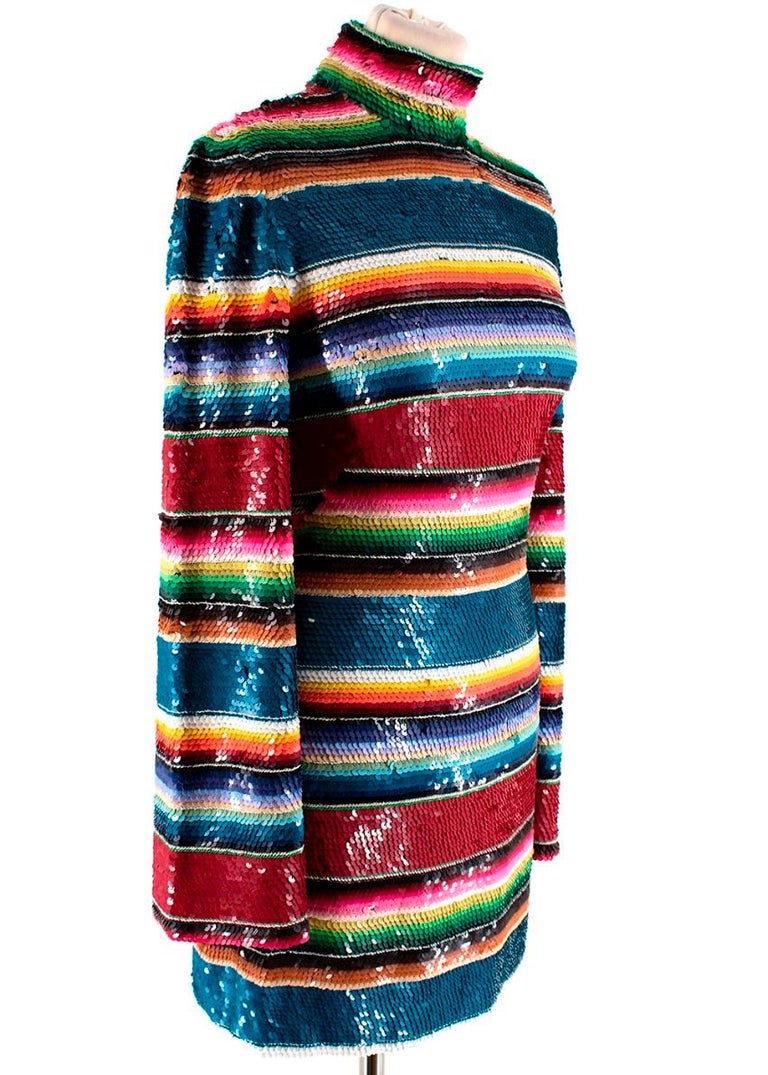 Ashish Multi-Colour Sequin Mini Dress - Worn on by Alesha Dixon - Size ...