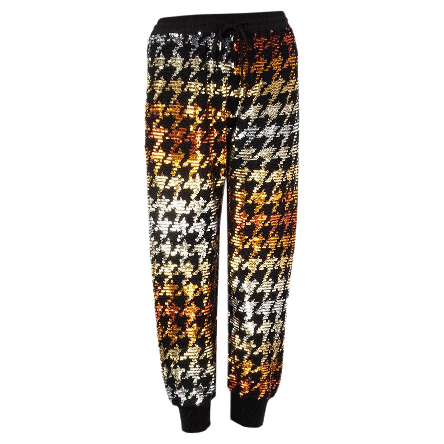 ASHISH multicolor SEQUIN HOUNDSTOOTH TRACK Joggers Pants XS