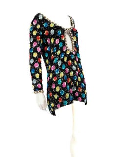 Ashish Polka Dot Sequin Faux Pearl Trim Mini Dress Size L