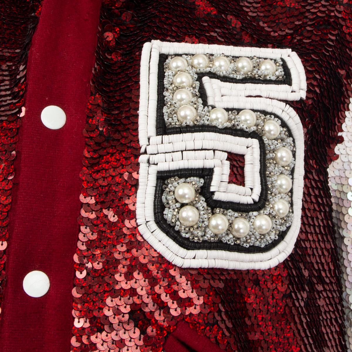Chaqueta bomber ASHISH roja y blanca CON EMBELLECEDORES DE SEQUIN XS en venta 2