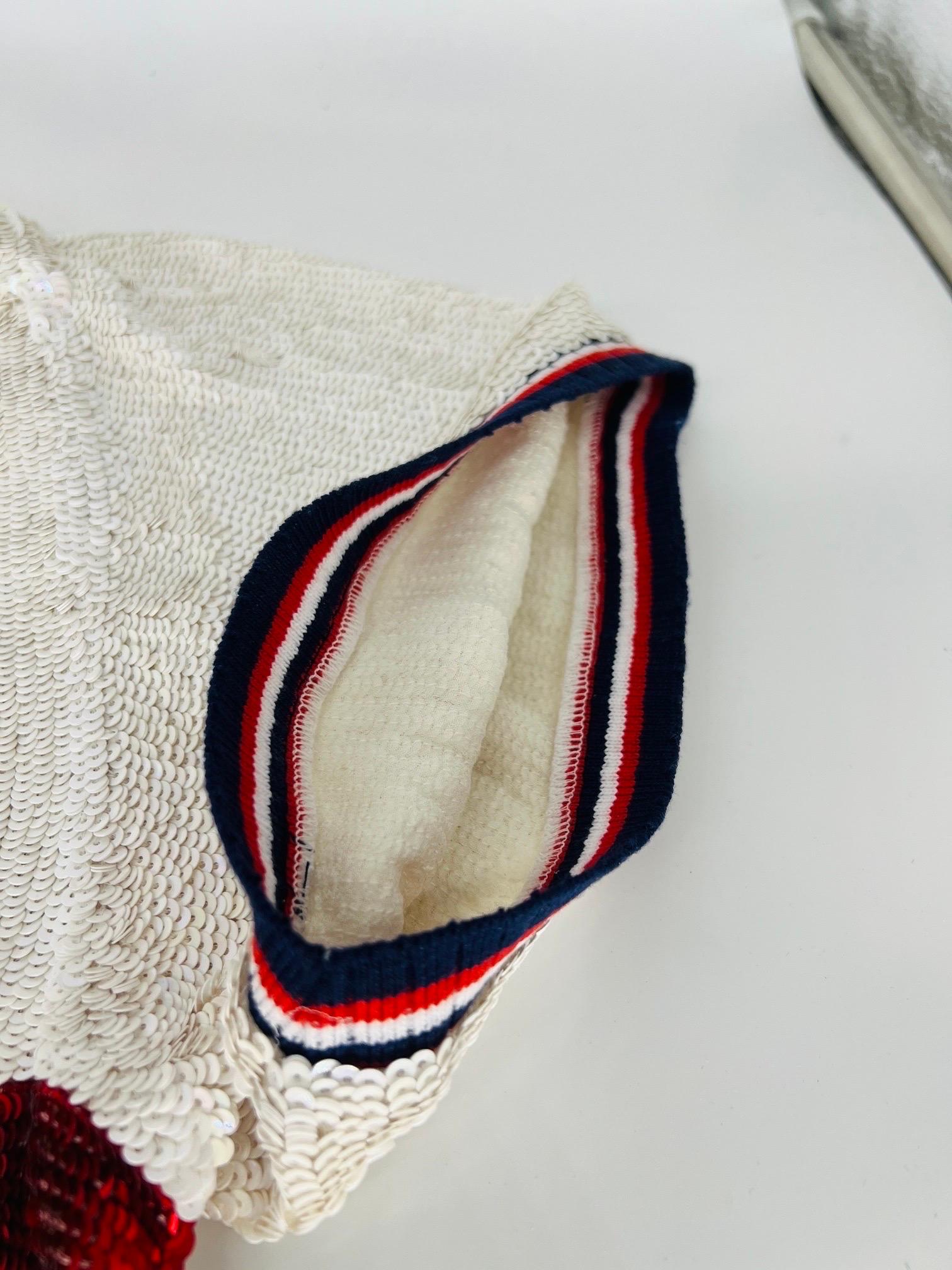 20ième siècle Chemise à manches courtes ASHISH blanche et rouge COCA COLA SEQUIN M en vente
