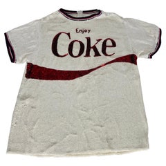 ASHISH white 
red COCA COLA SEQUIN Short Sleeve Shirt M