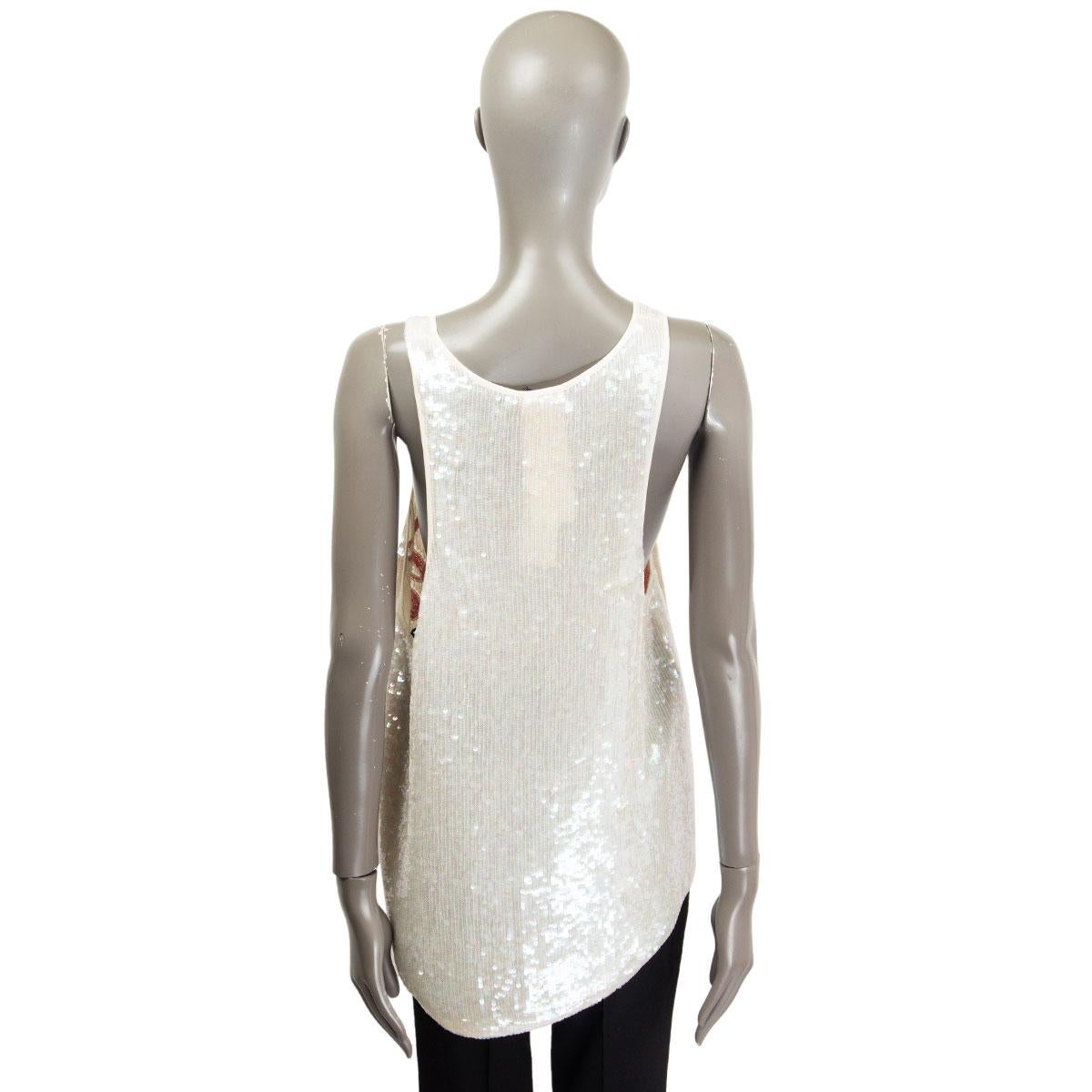 ASHISH weiß & rot COCA COLA SEQUIN Tank Top Shirt XS im Zustand „Hervorragend“ in Zürich, CH