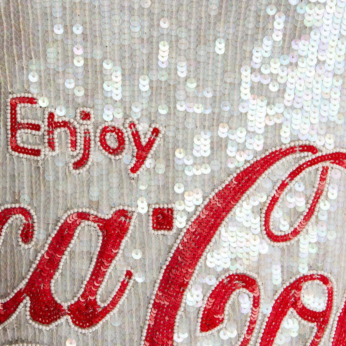 ASHISH weiß & rot COCA COLA SEQUIN Tank Top Shirt XS Damen