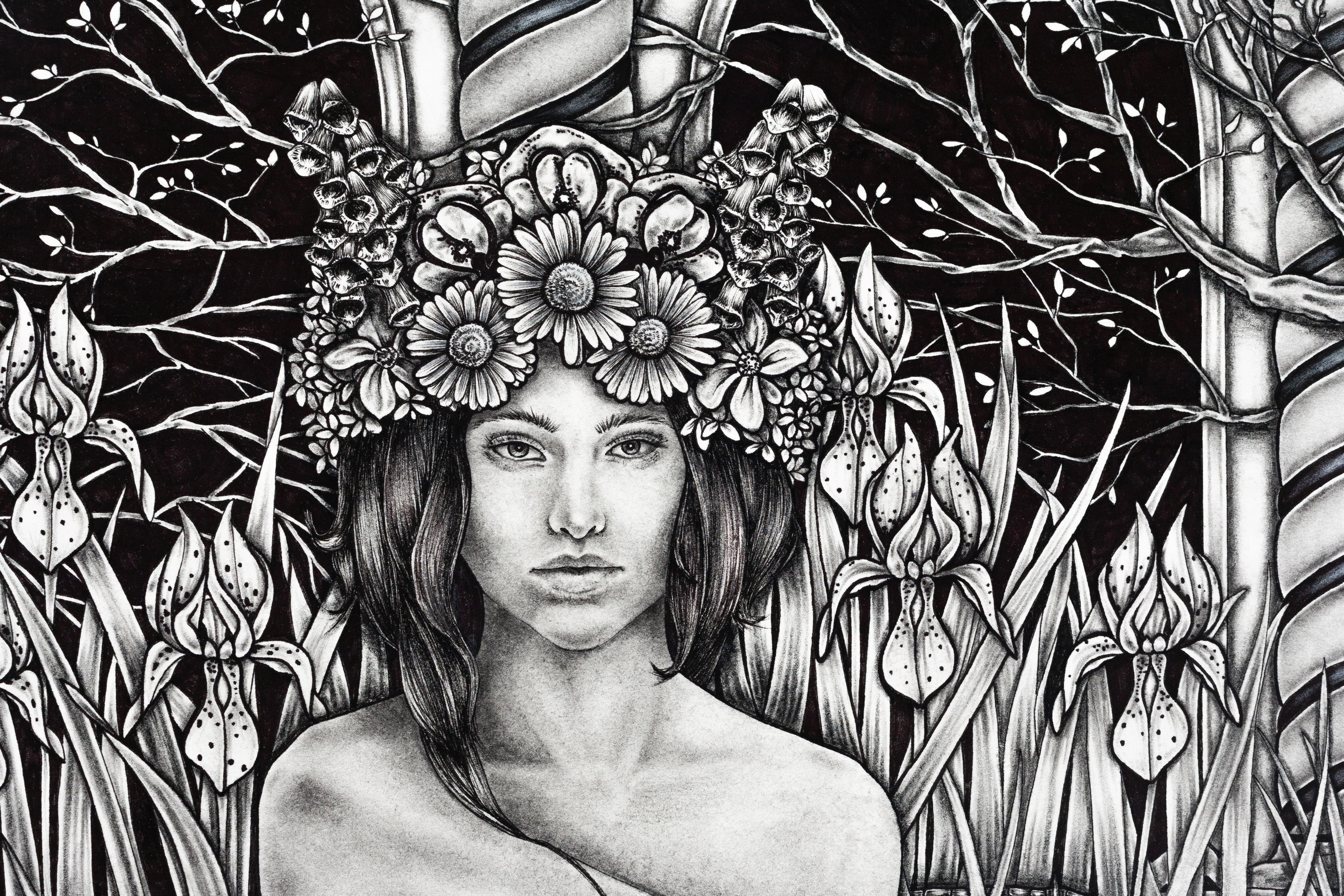 Flora e Pomona - Painting Realismo americano di Ashlee Selburg