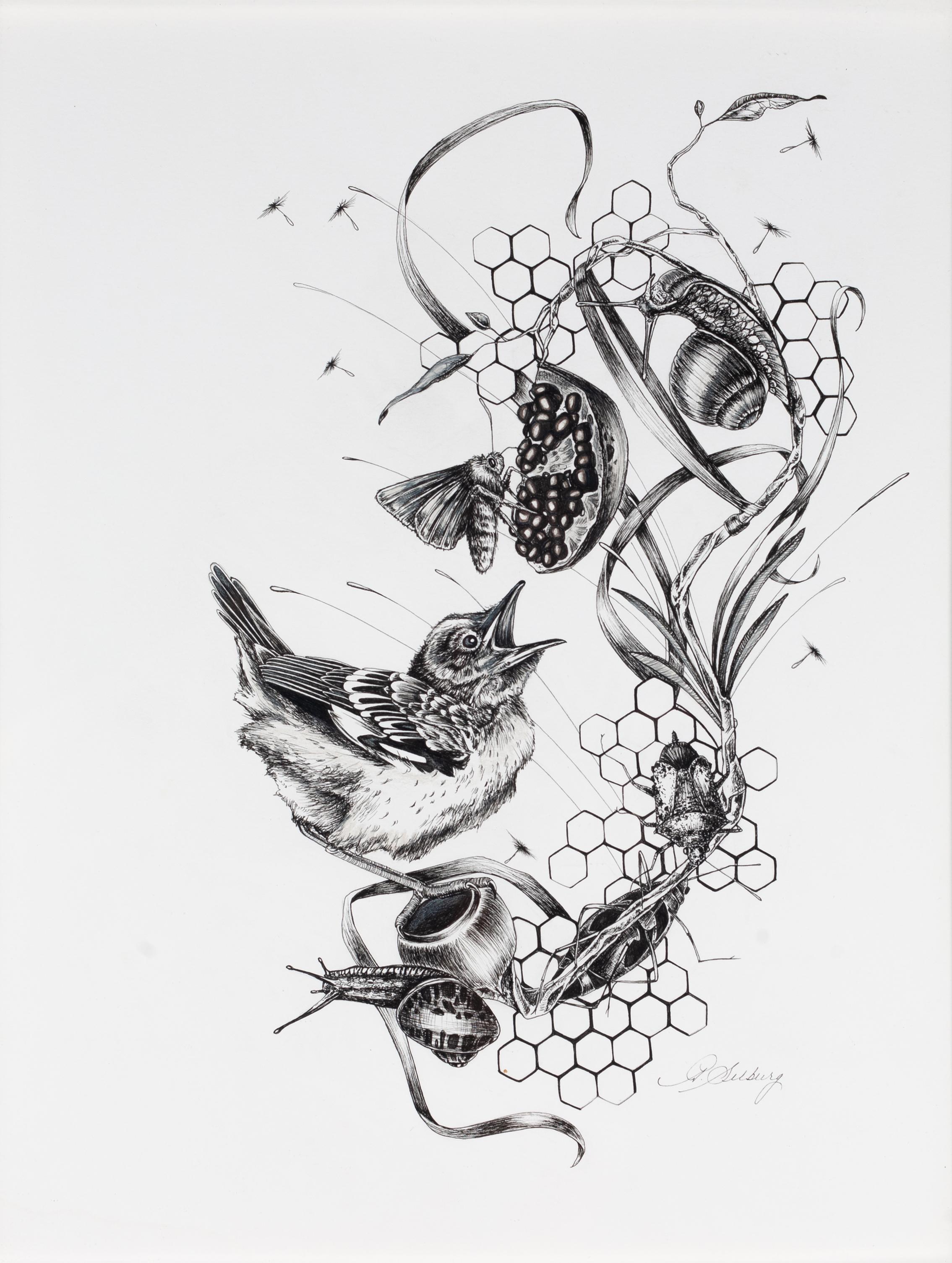 Ashlee Selburg Still-Life Painting - Flycatcher