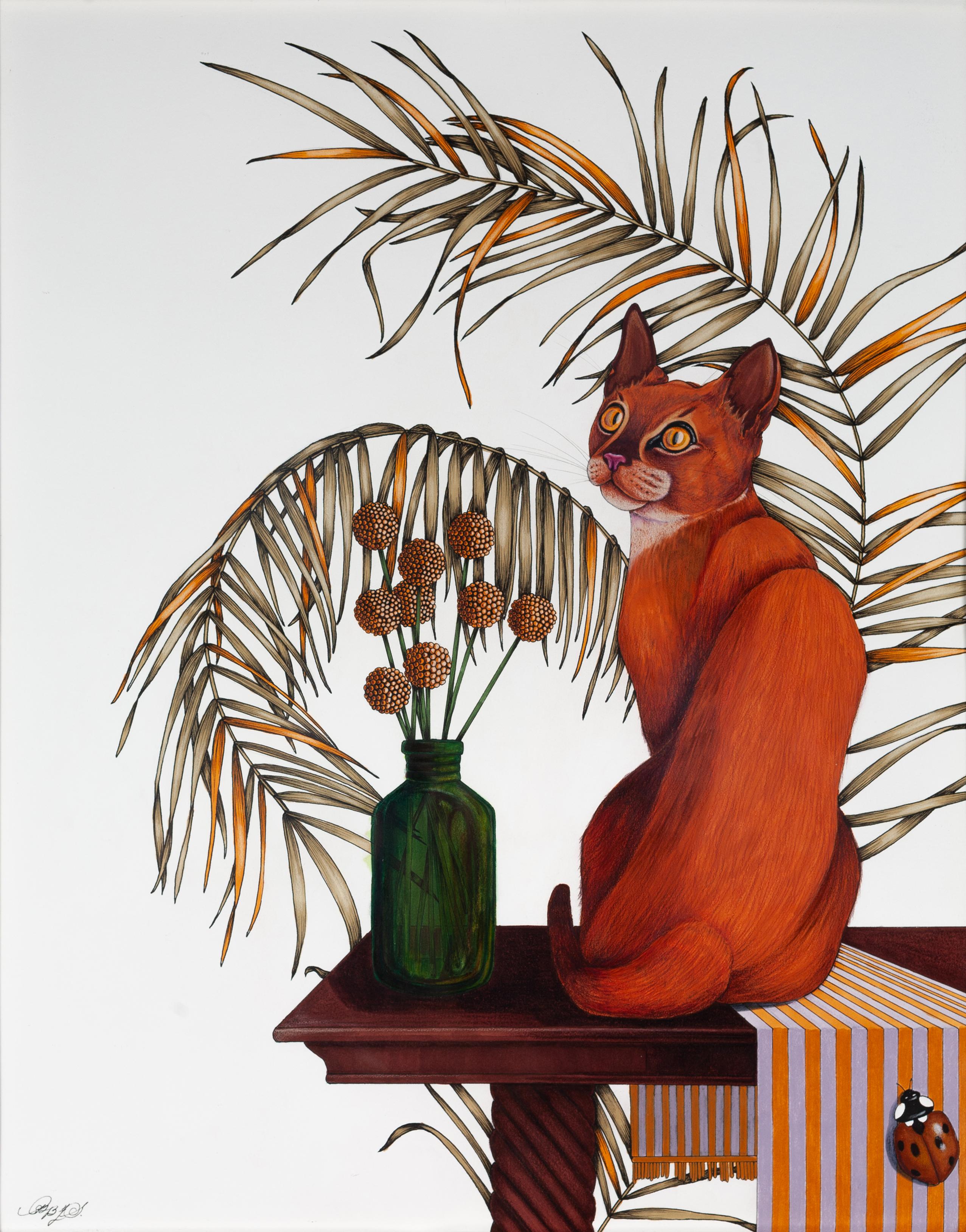 Ashlee Selburg Still-Life Painting - Ginger Cat