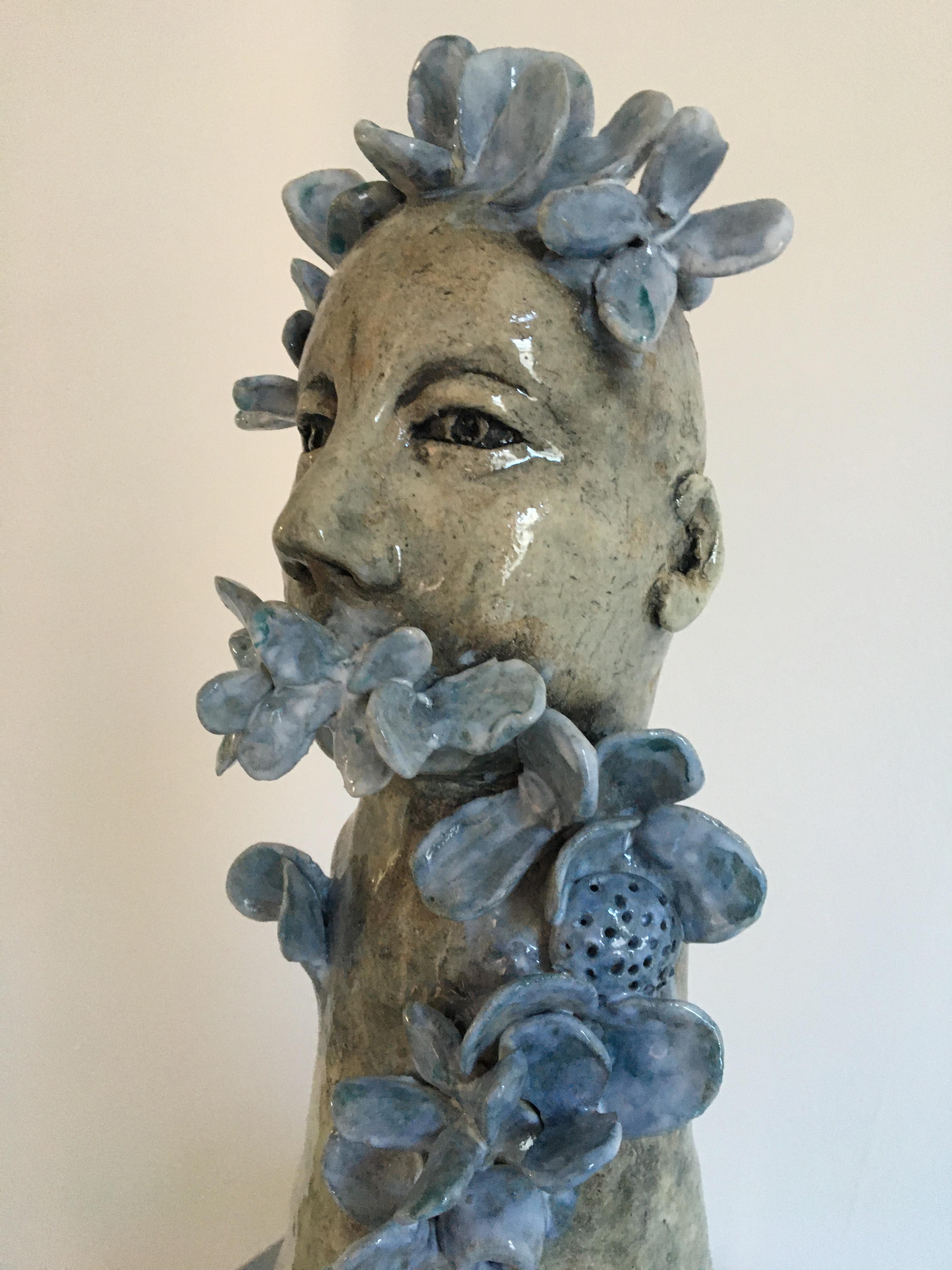 Ceramic figure: 'Let go of expectations and experience the subtle and unbounded' - Sculpture by Ashley Benton