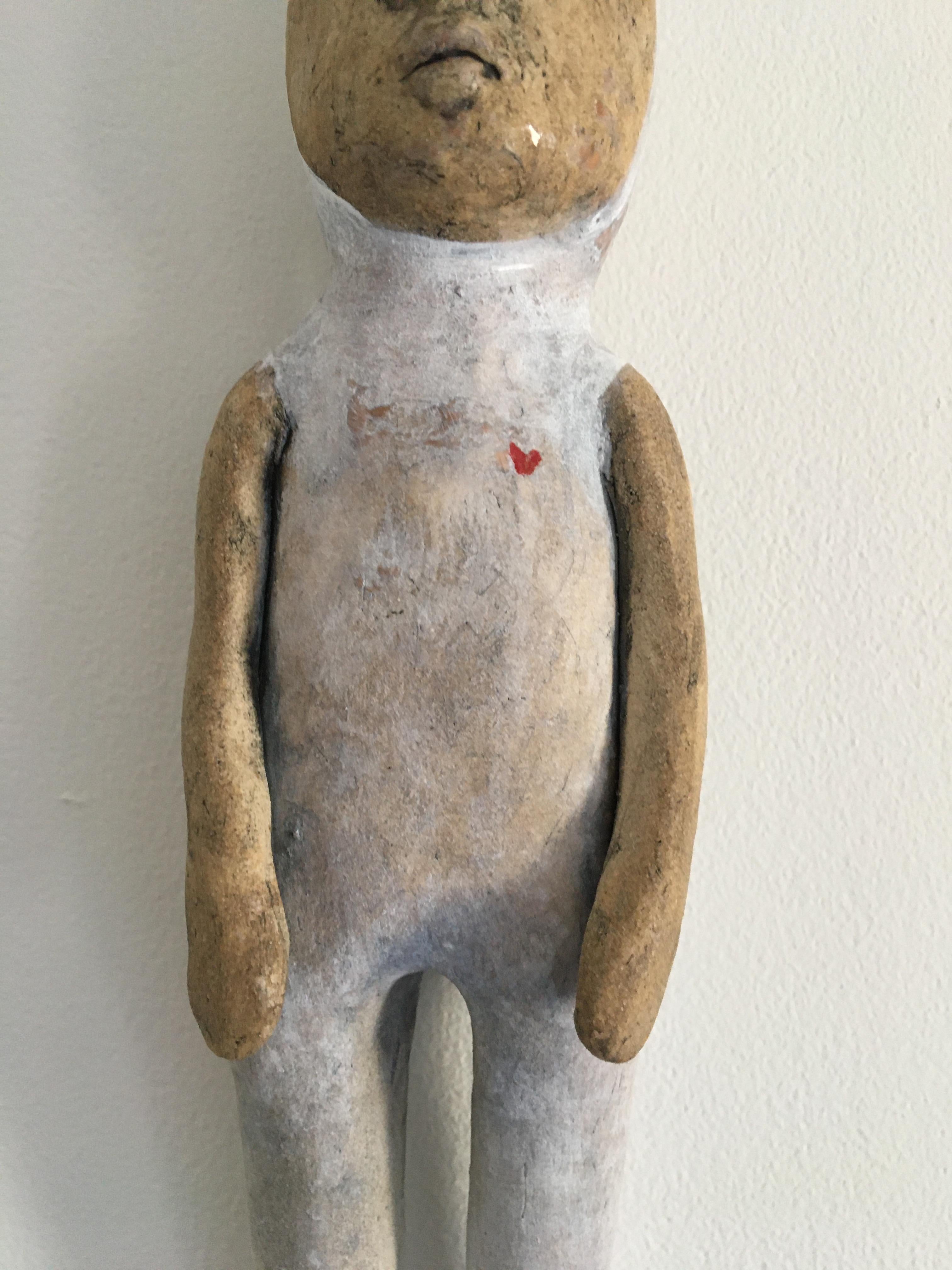 Ceramic hanging wall sculpture: 'All we need is love' - Contemporary Sculpture by Ashley Benton