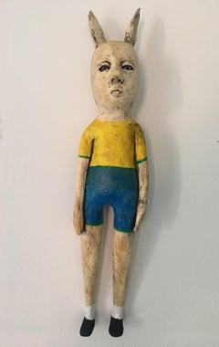 Ceramic wall hanging sculpture: 'Finn wants to go back and see his friends'