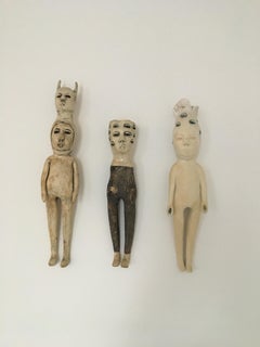 Ceramic wall hanging sculptures: 'Seek & friends'