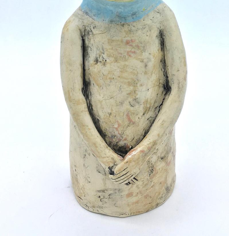 Figurative ceramic sculpture: 'I am a sweet chickedee' - Contemporary Sculpture by Ashley Benton