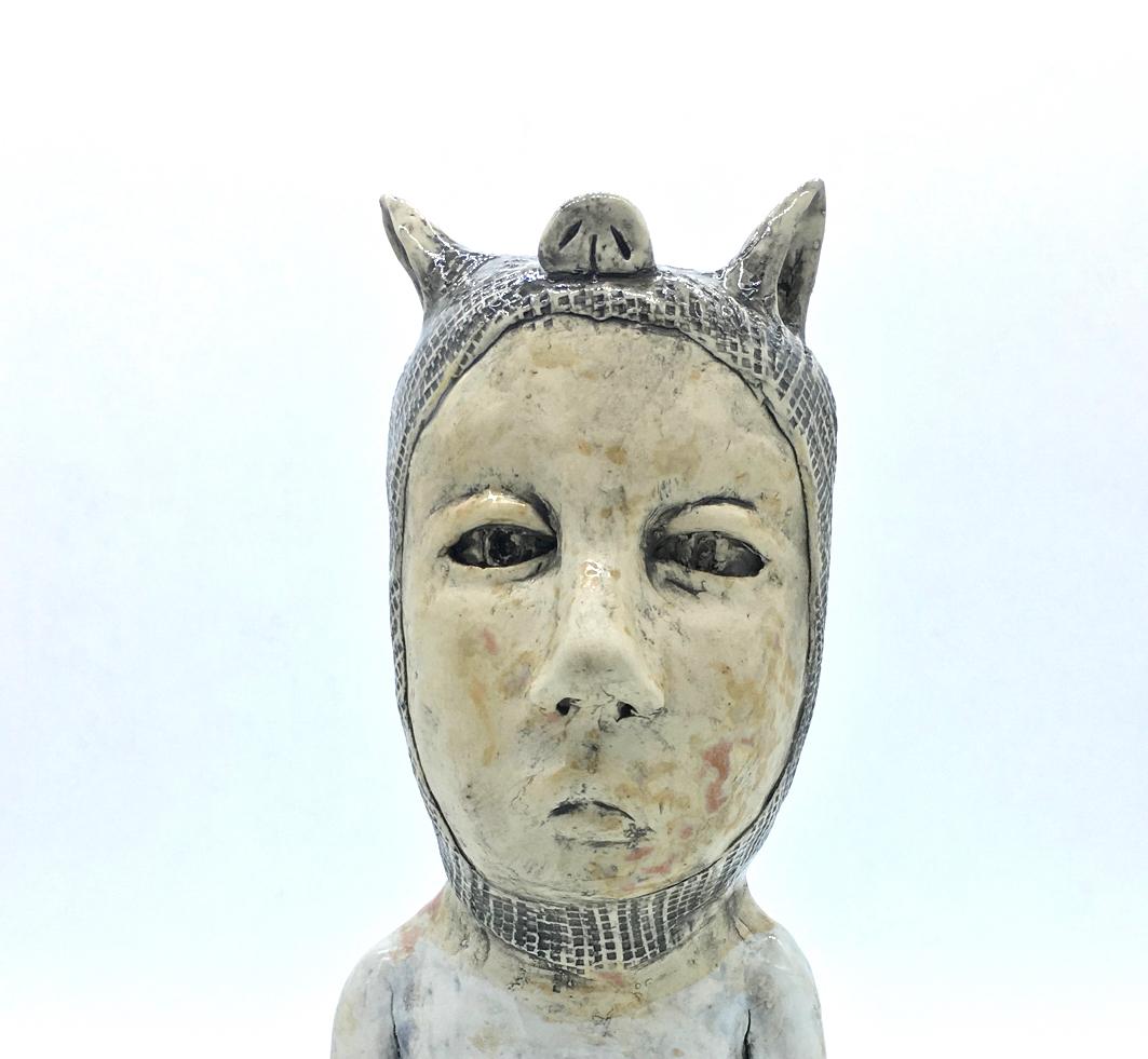Figurative ceramic sculpture: 'I just want to be with my people' - Sculpture by Ashley Benton