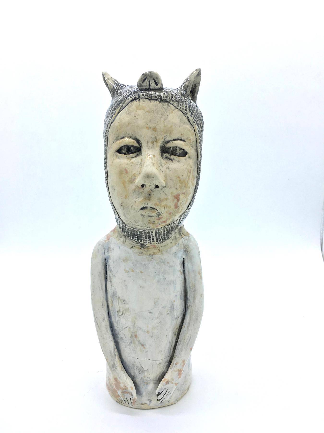 Ashley Benton Figurative Sculpture - Figurative ceramic sculpture: 'I just want to be with my people'