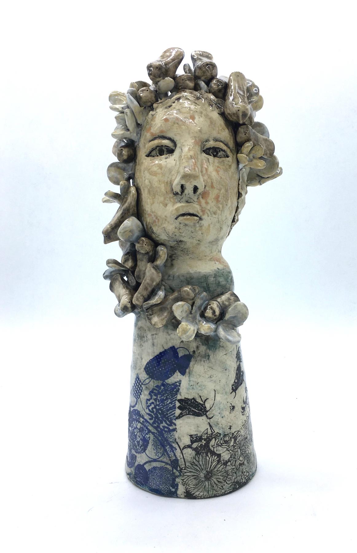 Ashley Benton Figurative Sculpture - Figurative ceramic sculpture: 'It was time they came home'