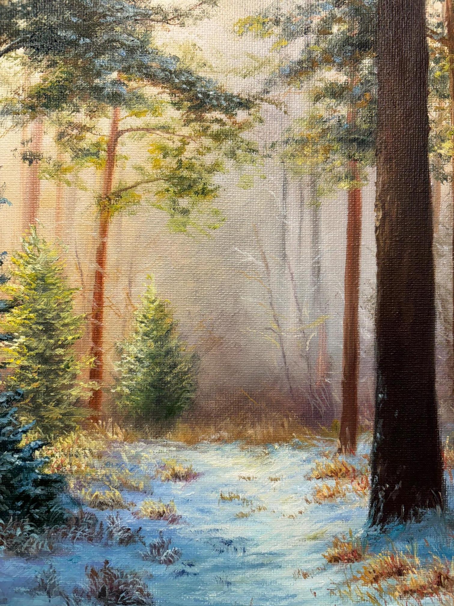  This exceptional artwork is currently on display and available for sale at Signet Contemporary Art Gallery and online.

Winter Clearing by Ashley Davies is a stunning example of contemporary realism, transporting viewers into a serene winter forest