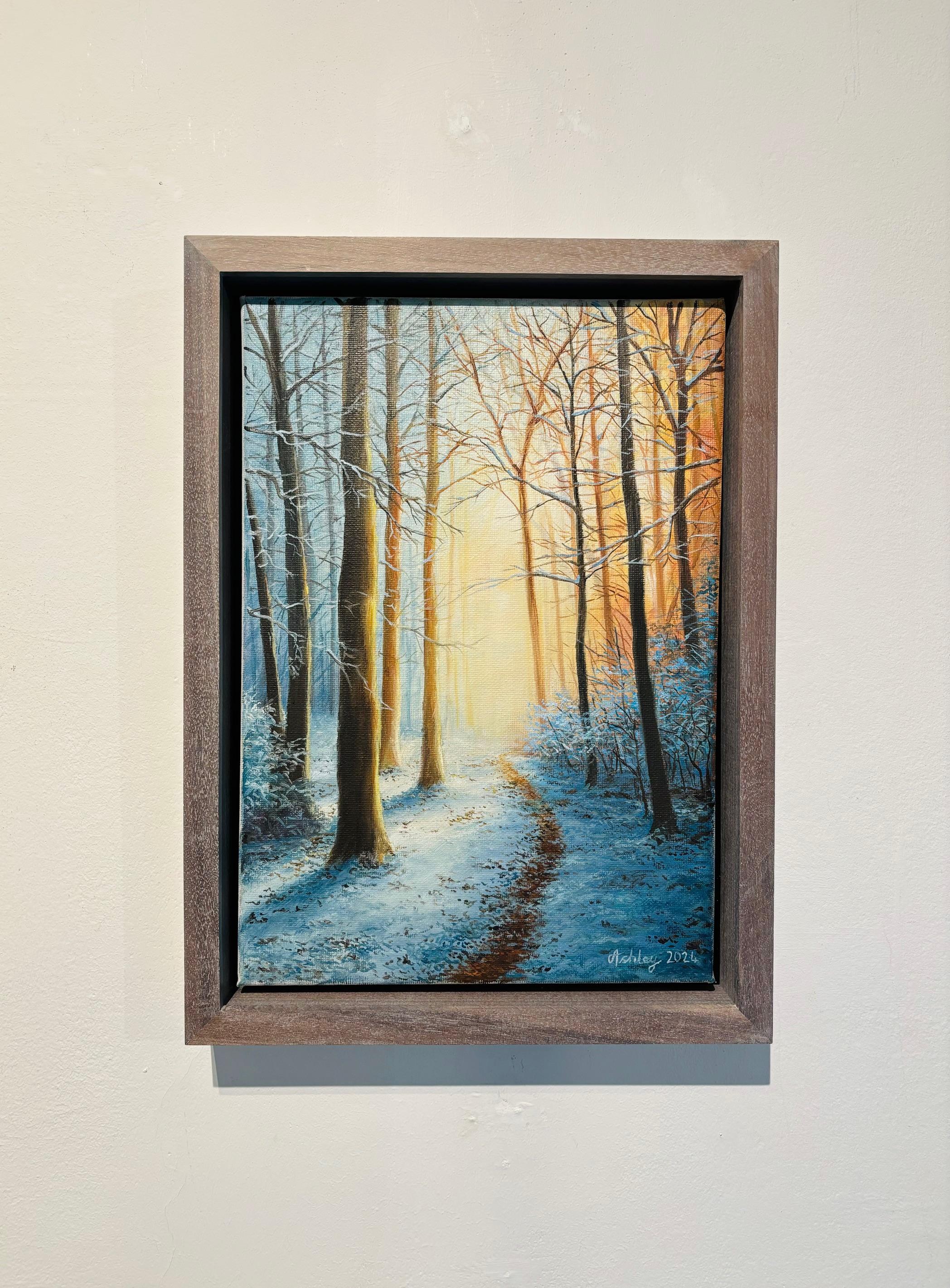 A Winter Trail - peinture à l'huile de paysage réaliste - œuvre d'art contemporain - Réalisme Painting par Ashley Davies