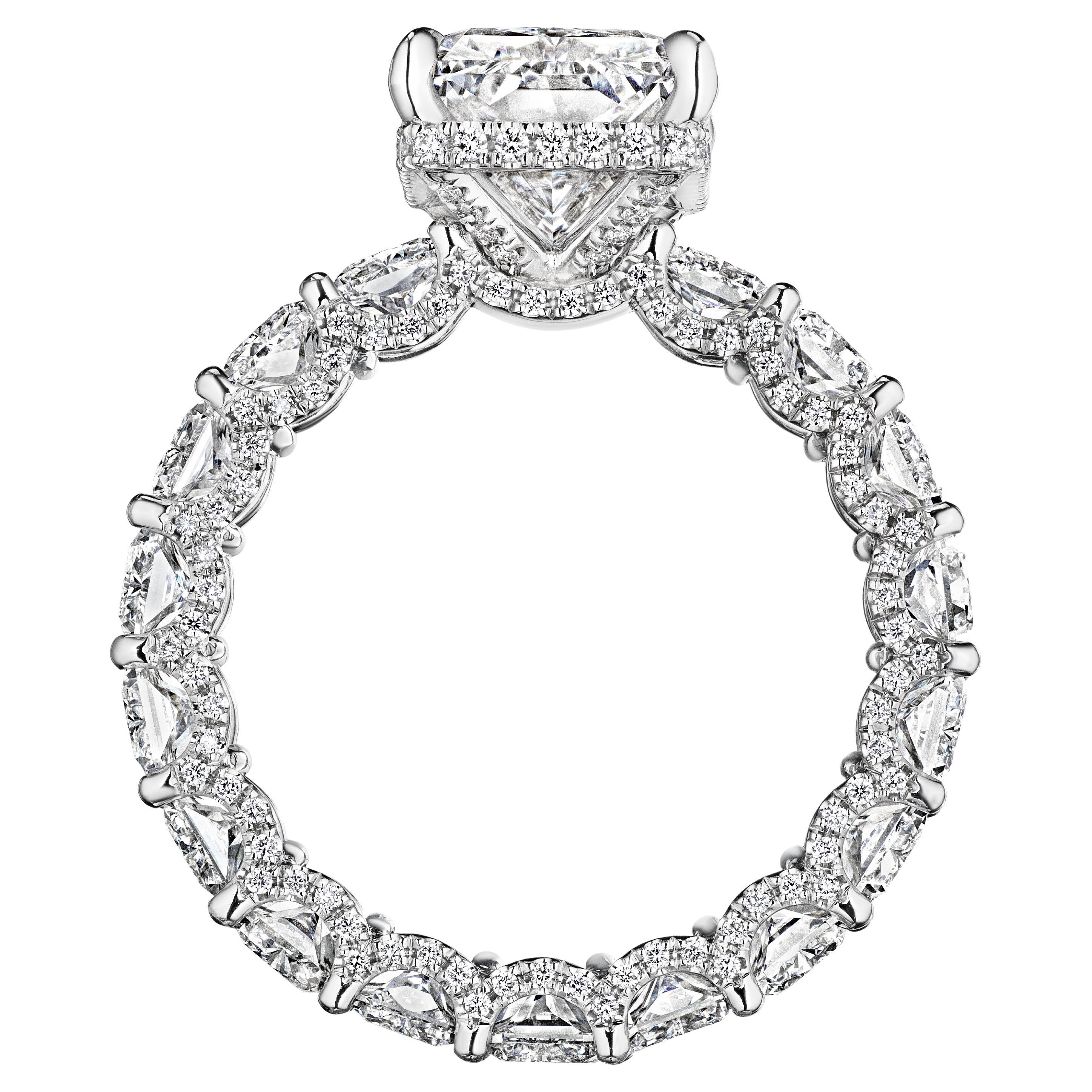 Bague de fiançailles "Ashley" GIA 4.59ct F SI1 Radiant