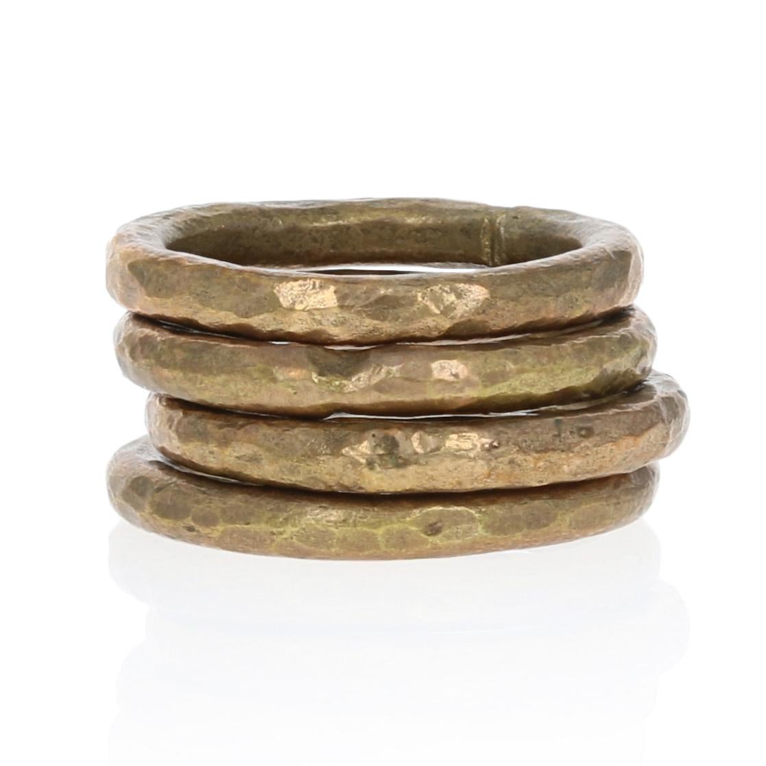 Brand: Ashley Pittman
Metal Content: Bronze

Rings:
Quantity: 4
These rings are a size  6 3/4 - 7. 
Face Height (north to south): 1/8