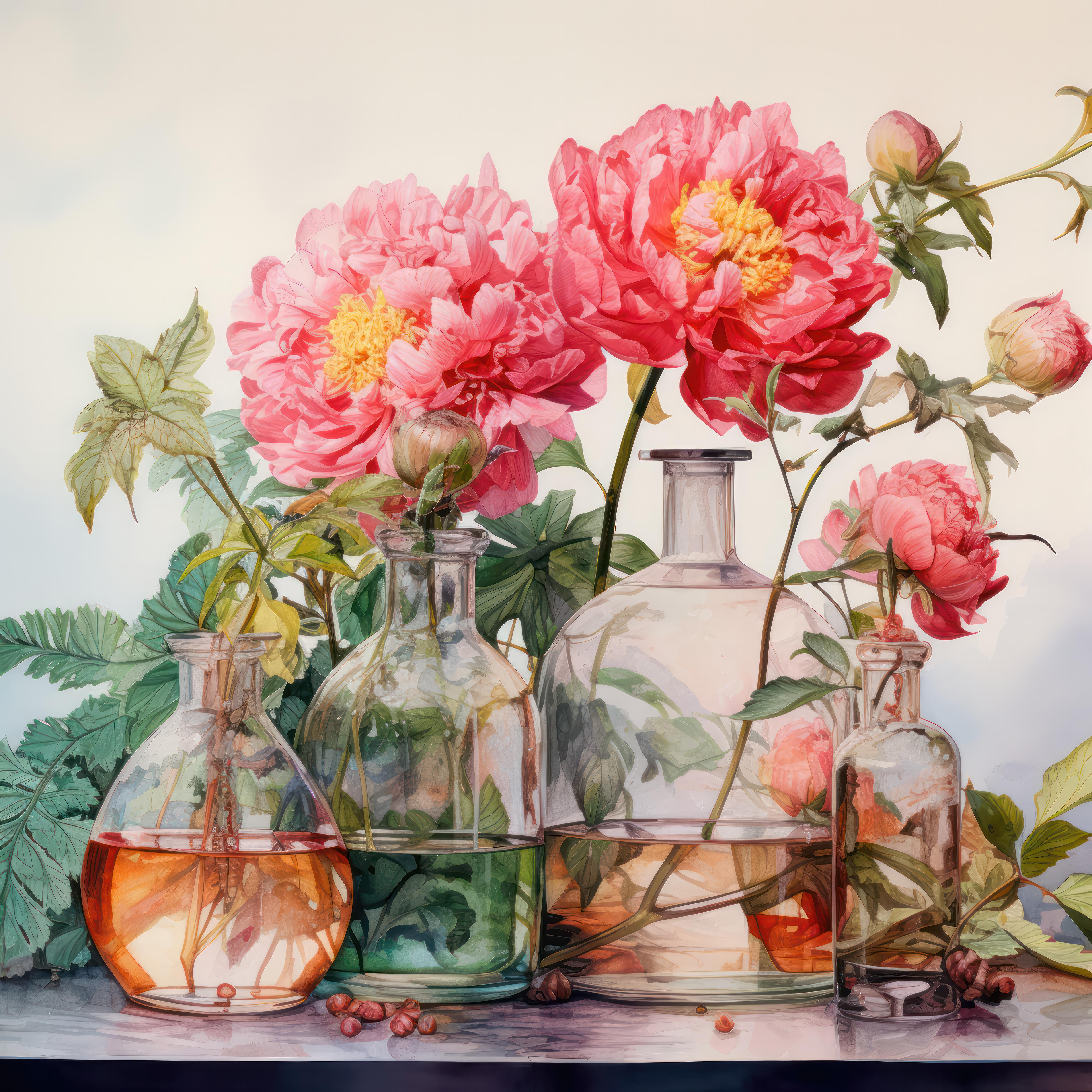 Ashley Snyder Still-Life Painting - Timeless: Blooms in Crystal