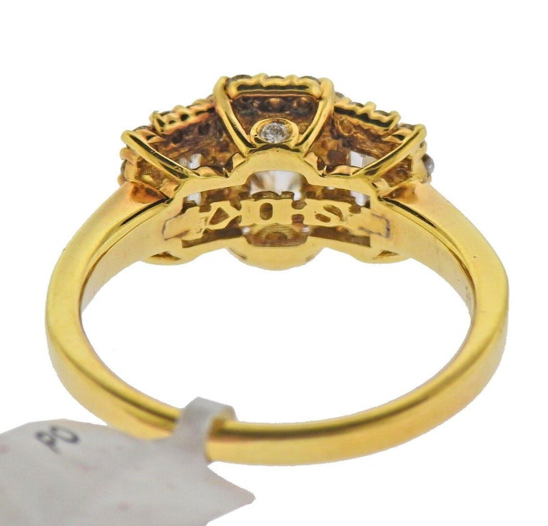 Ashoka Diamond Gold Engagement Ring at 1stDibs