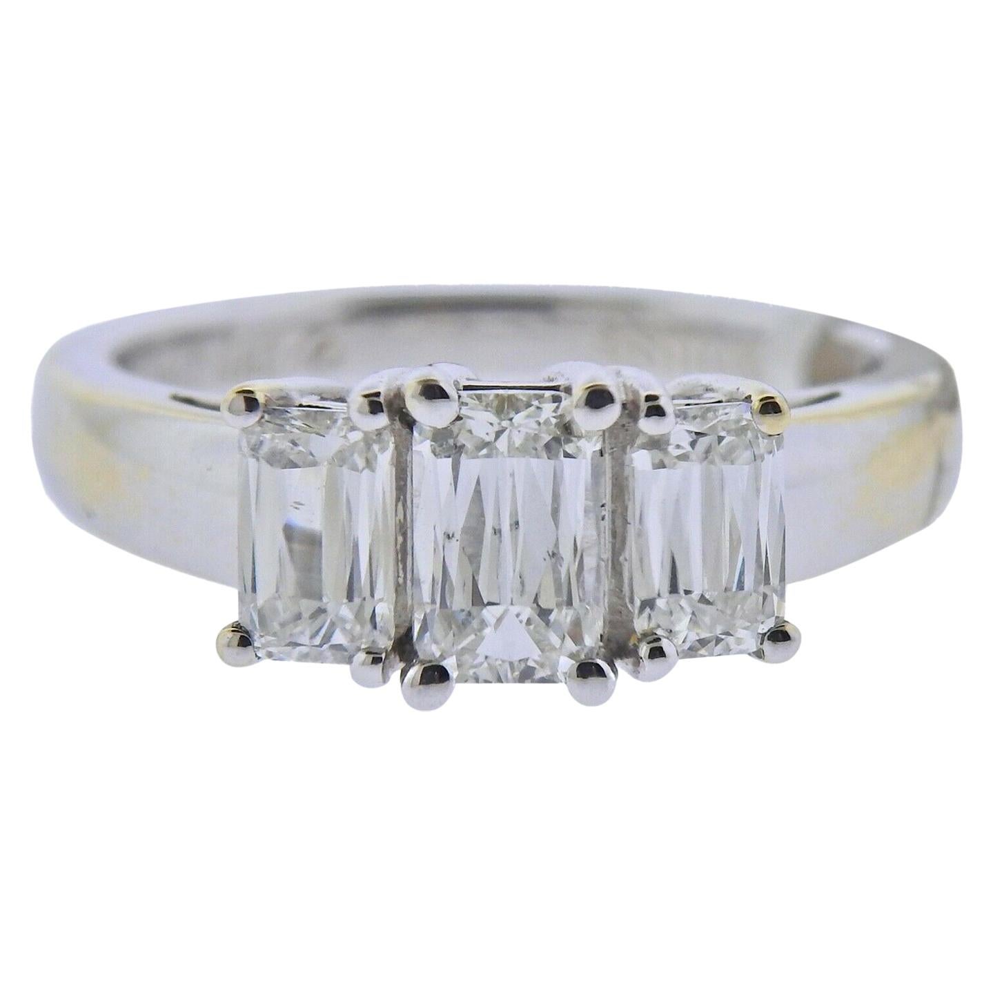 Ashoka Diamond Gold Three Stone Engagement Ring