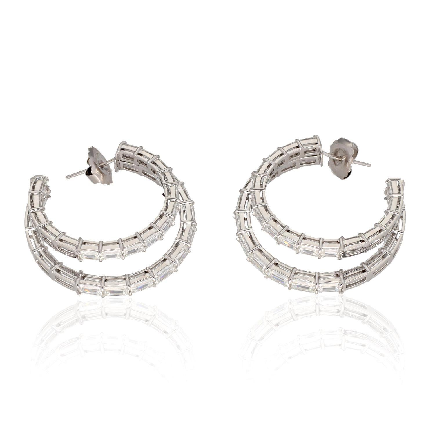 ASHOKA Spiral Diamond Hoop Earrings In condizioni ottime in vendita a New York, NY