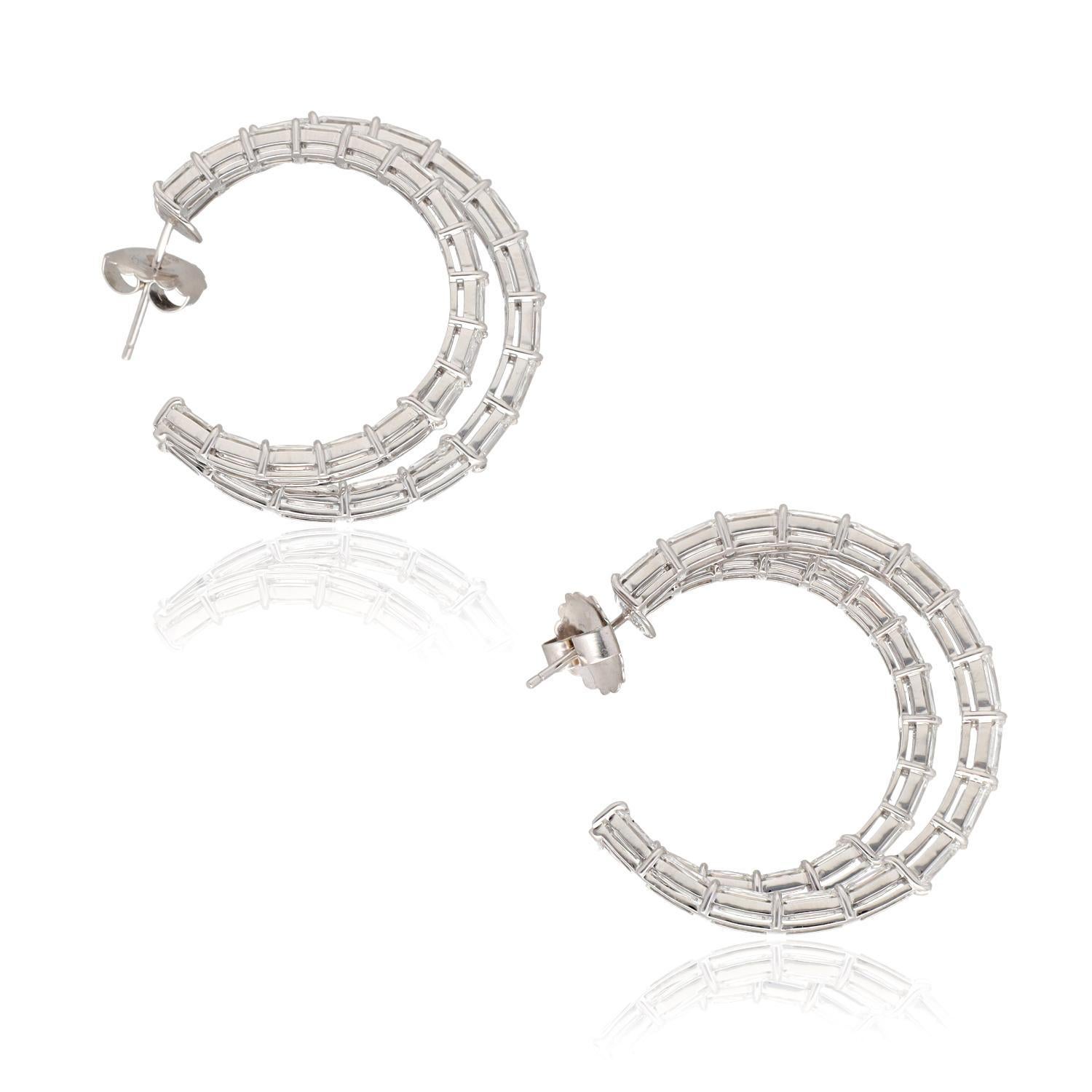 da uomo o donna ASHOKA Spiral Diamond Hoop Earrings in vendita