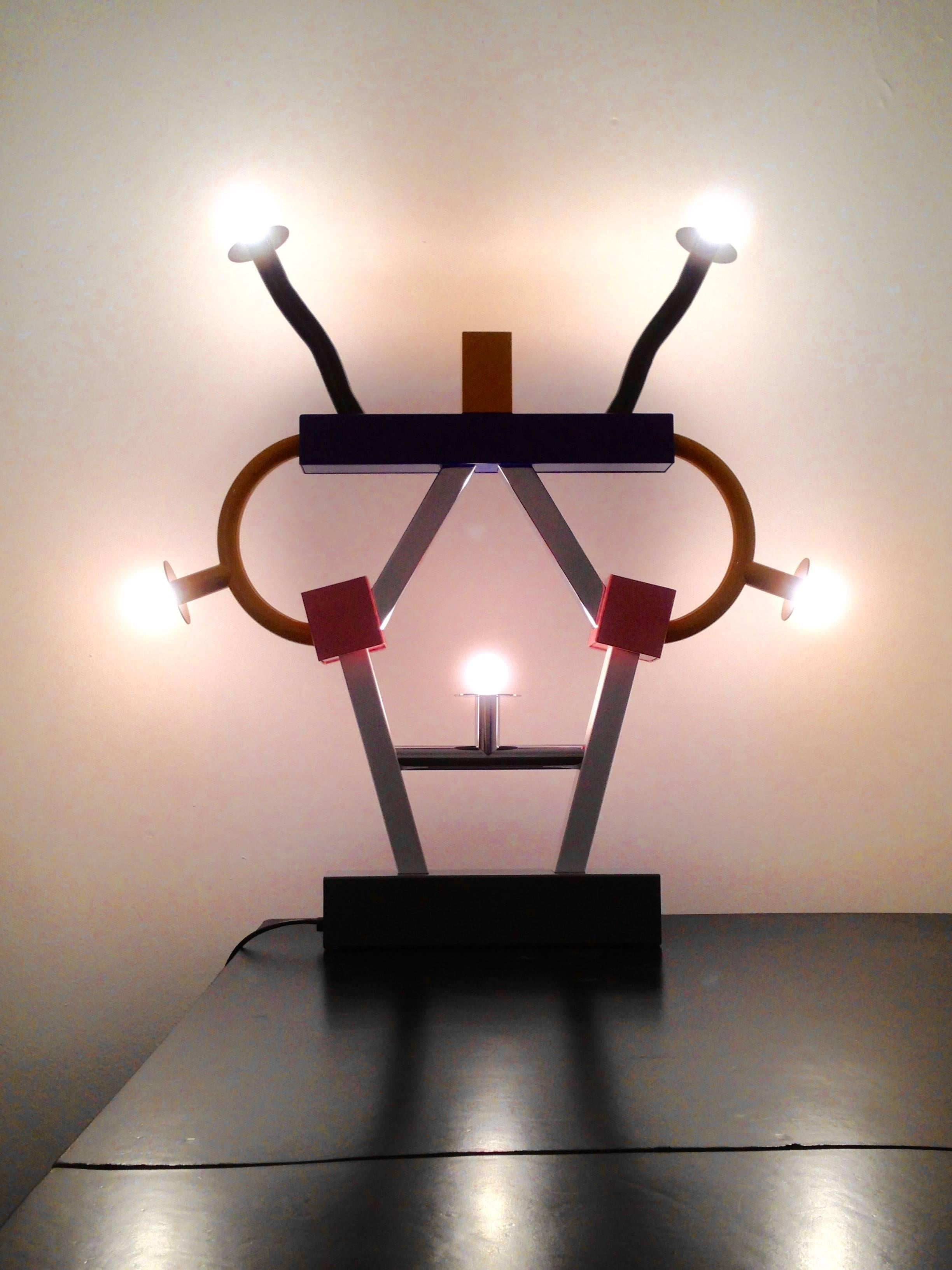 Post-Modern Ettore Sottsass ASHOKA Table Lamp for MEMPHIS srl For Sale
