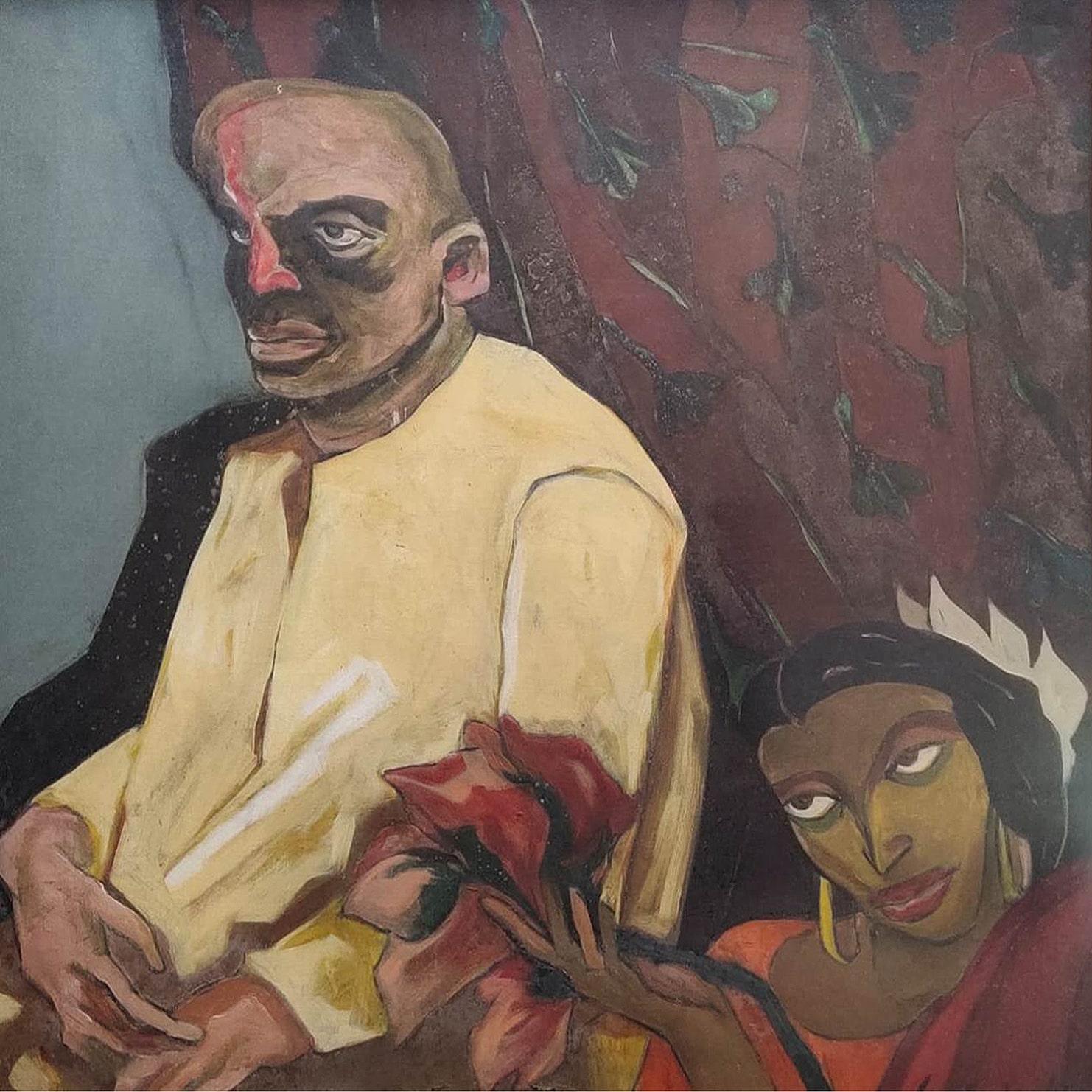 Figurative Painting Ashoke Mullick - Sans titre, huile sur toile  par l'artiste indien contemporain « En stock »