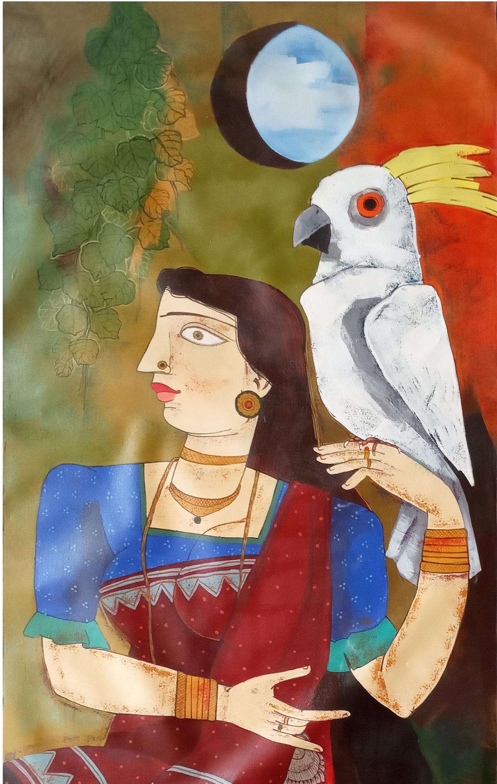 red bird indian woman