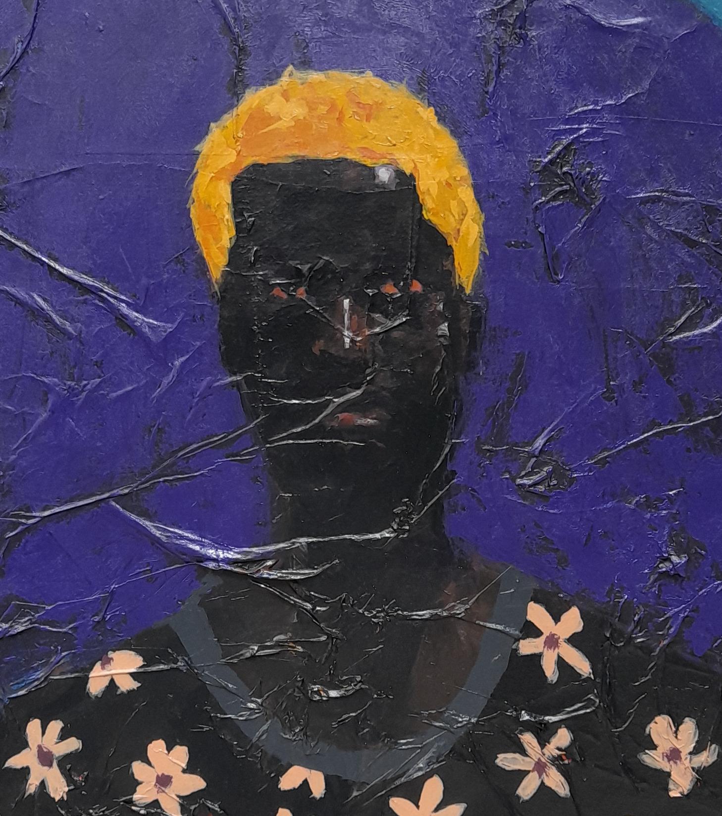 Boy With Golden Hair - Painting by Ashola'sa Daniel