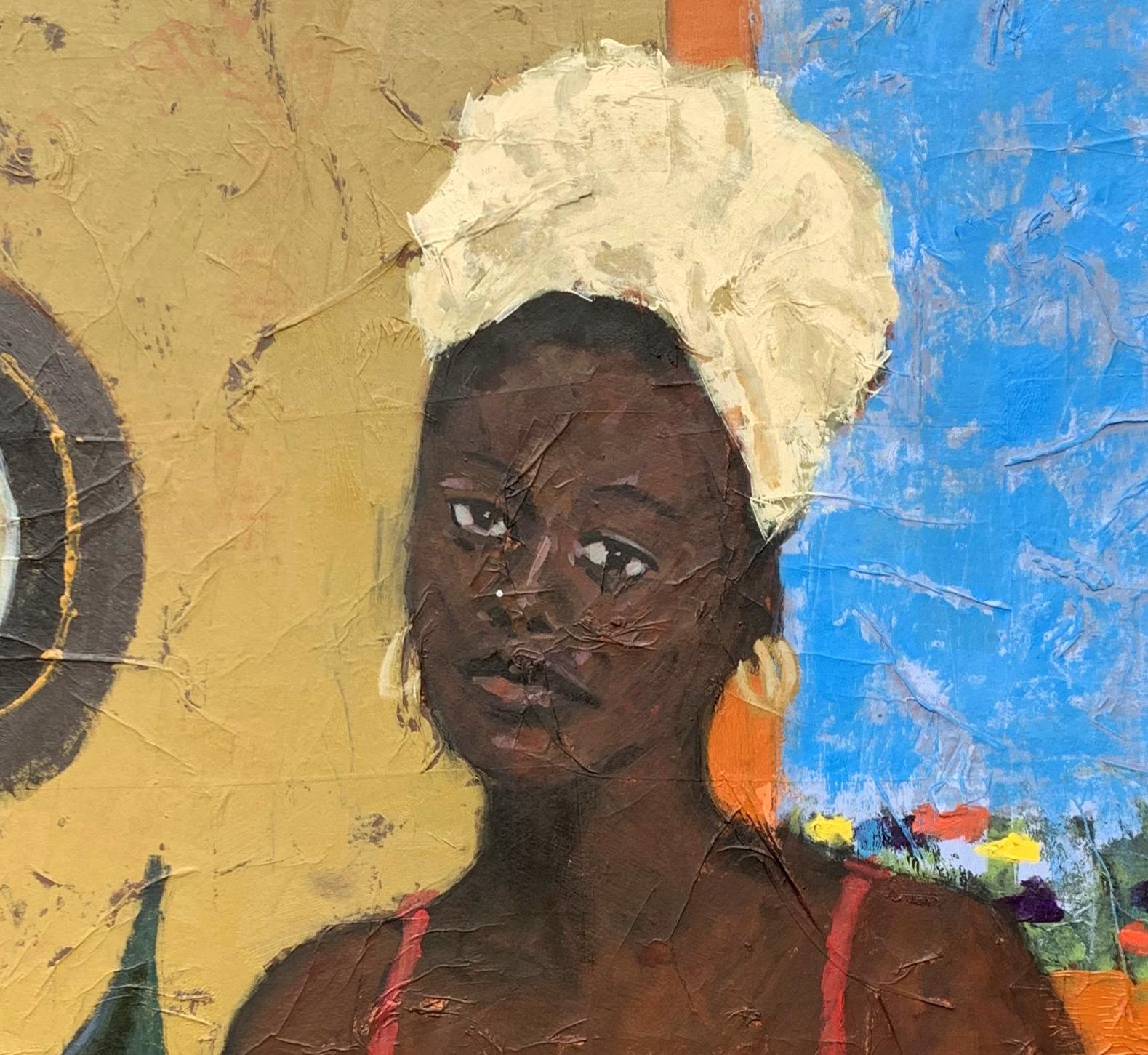 The underlying body of work is an exploration of texturizing distortion as a language of expression. The works explore an awaking of an Afrocentric consciousness connected to gender, power, and the human condition, depicting them on a figurative