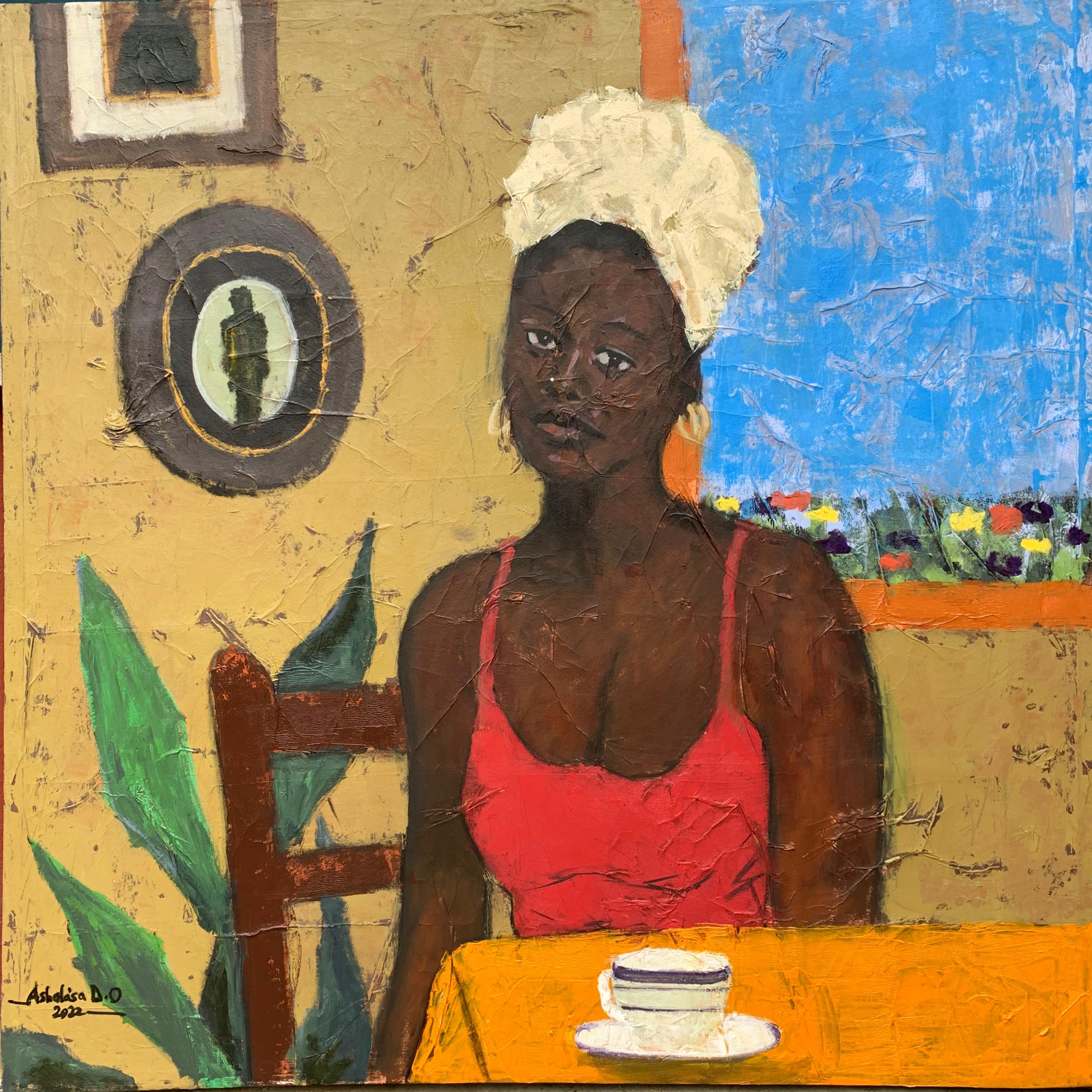 Ashola'sa Daniel Portrait Painting - Coffee Break 2