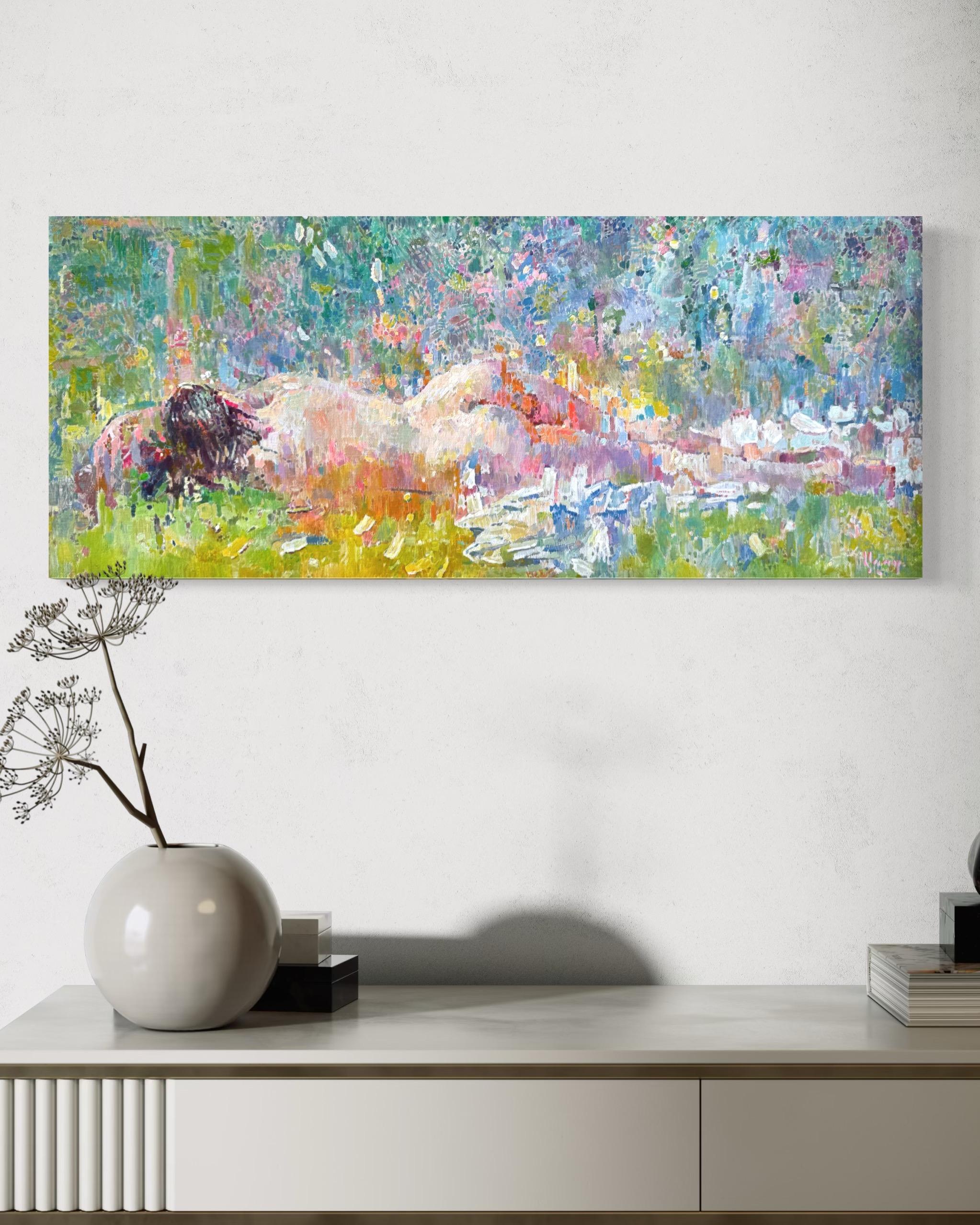 Arte figurativa di donne nude
Artista: Ashot Muradyan
Lavoro: Pittura originale, opera d'arte fatta a mano, pezzo unico 
Mezzo: Olio su lino
Year: 2025
Stile: Impressionismo, 
Titolo: Tra i fiori selvatici
Dimensioni: 9,5
