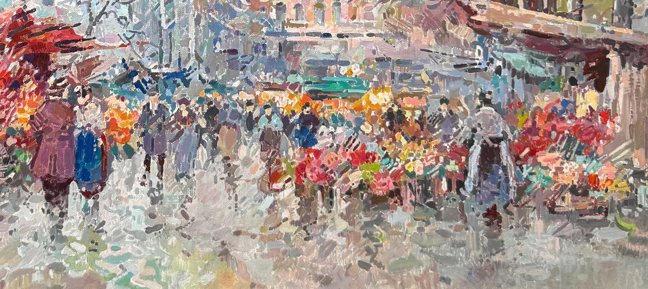 Cityscape, Original Oil Painting, Handmade Artwork, One of a Kind For Sale 1
