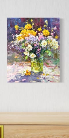 Feld Blumen Stillleben Impressionismus Ölgemälde Handgefertigtes Kunstwerk