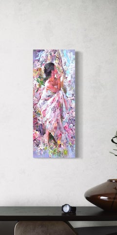 Fleeting Spring Women Figurative Oil Painting, Handmade Artwork, One of a Kind