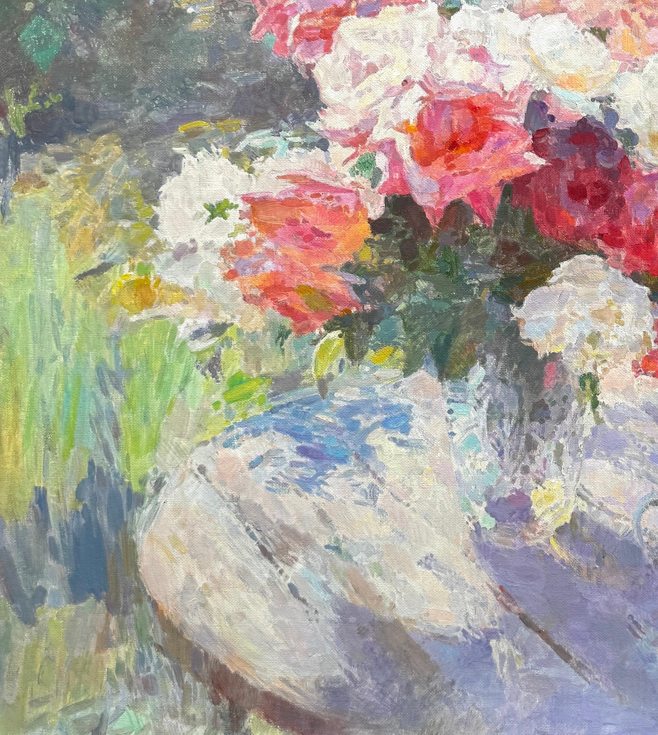 Artist: Ashot Muradyan
Work: Original Painting, Handmade Artwork, One of a Kind 
Medium: Oil on Linen
Year: 2024
Style: Impressionism, 
Subject: Garden Roses,
Size: 21