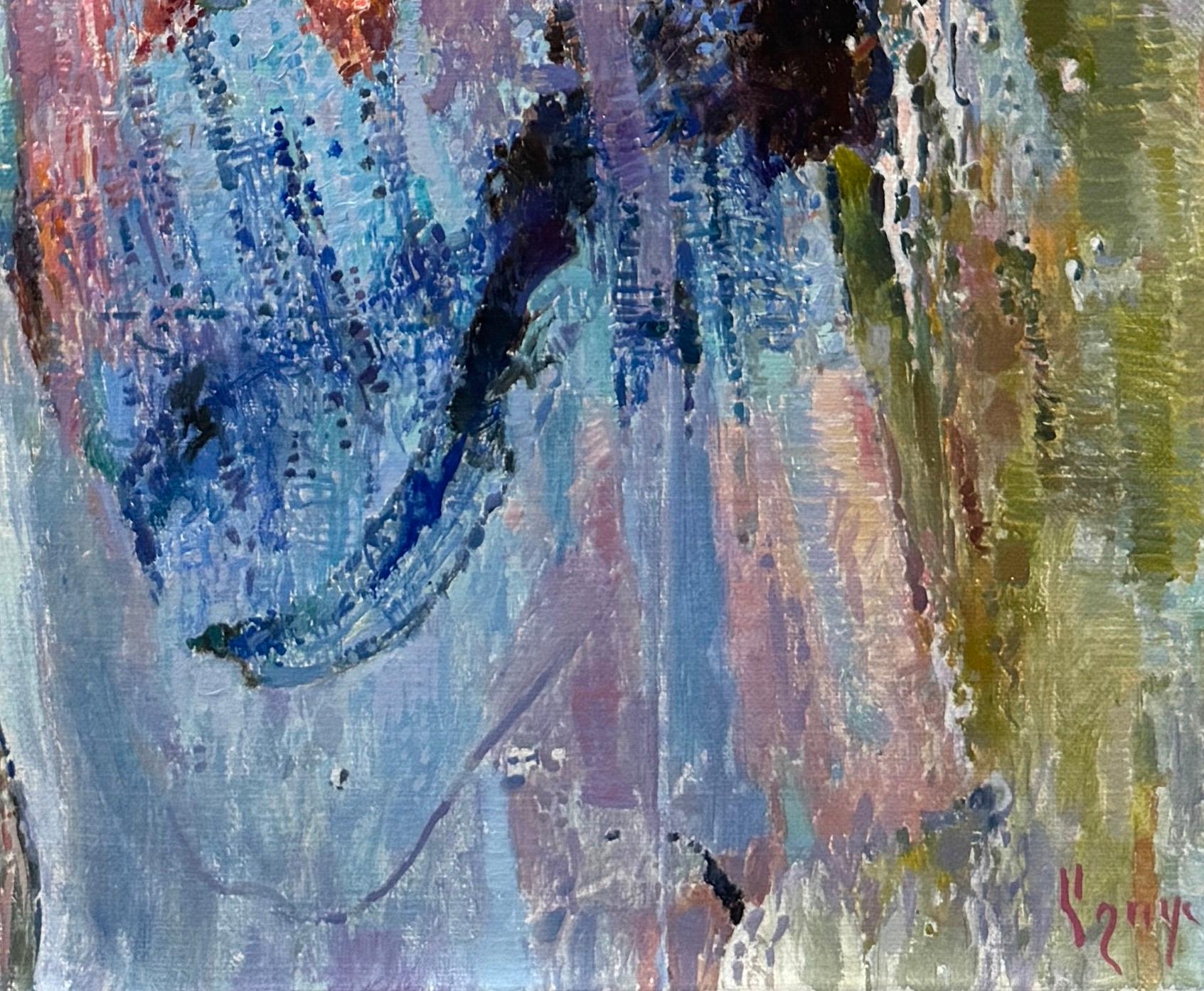 Grace, Retrato de Mujer, Arte Figurativo Pintura al Óleo Original, Obra de arte hecha a mano - Figurative Painting Negro de Ashot Muradyan