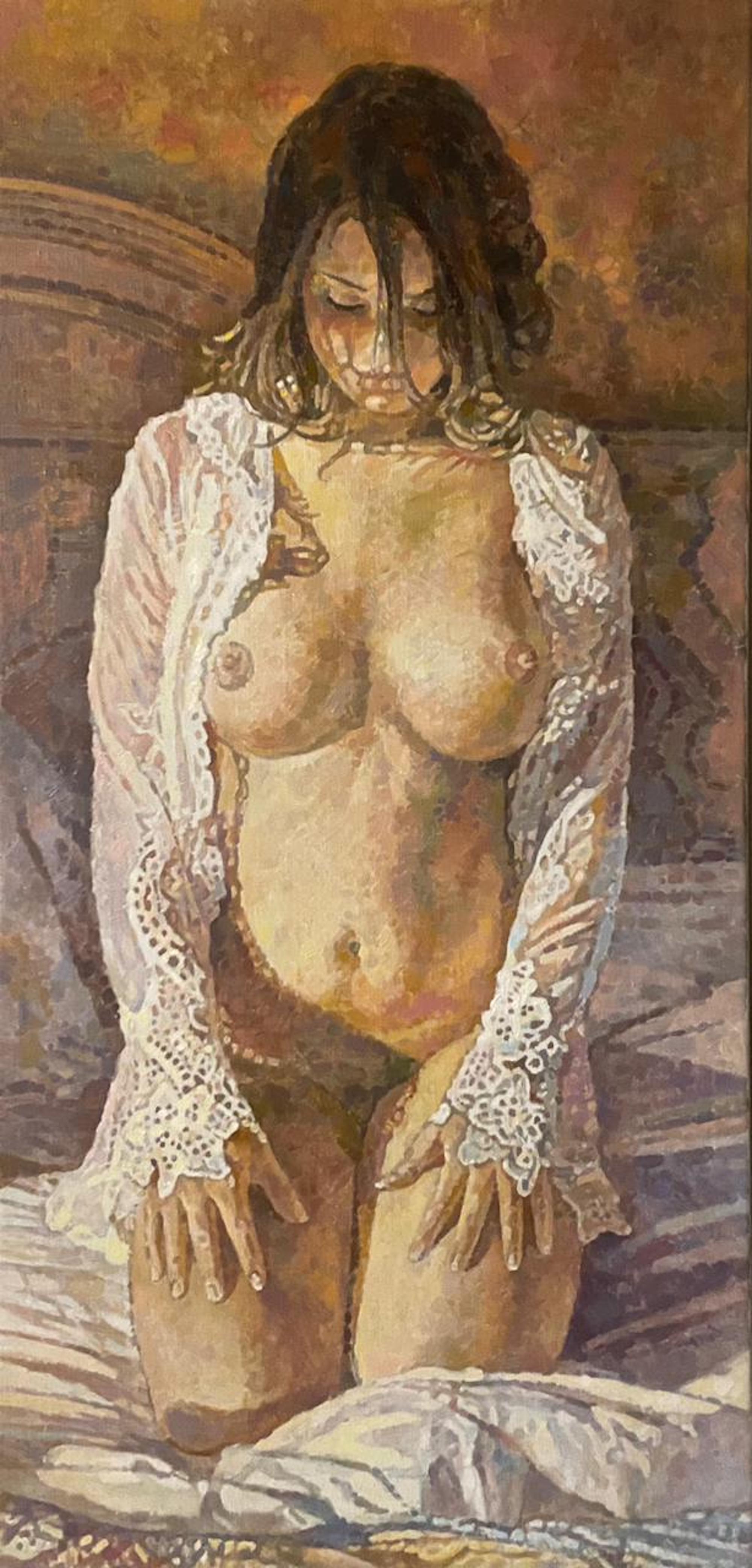 Ashot Muradyan Nude Painting - Nude Woman, Original Oil Painting, Handmade Artwork, One of a Kind