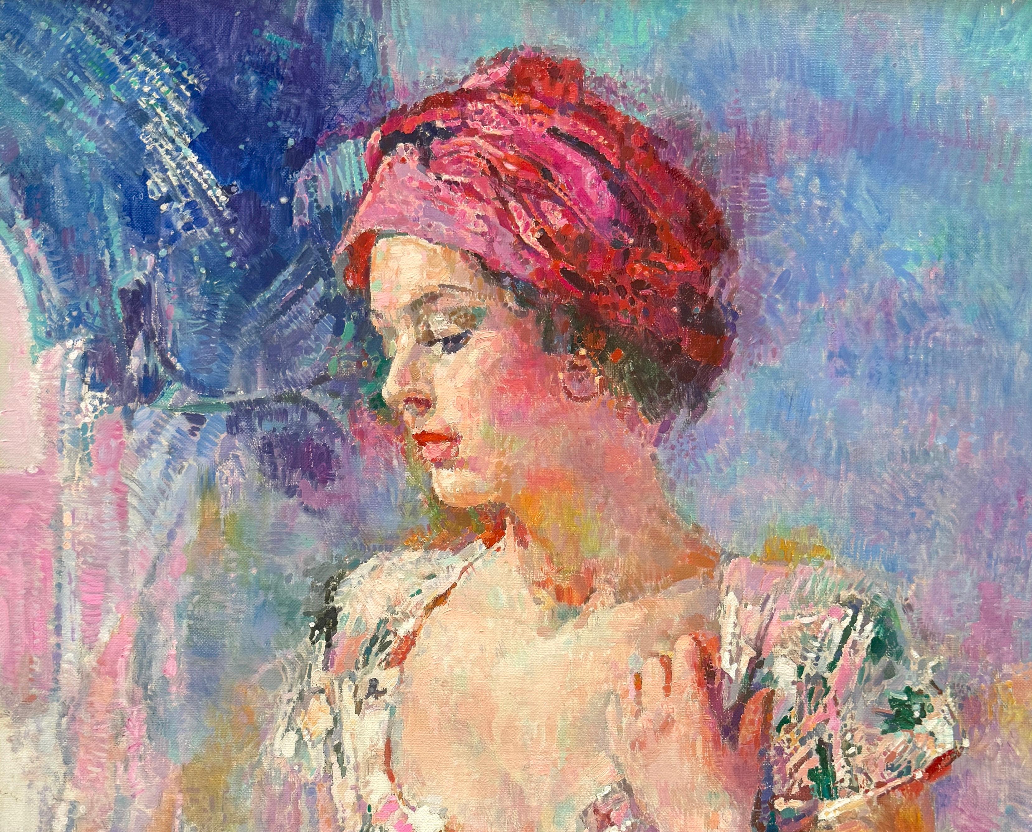Ritratto, pittura ad olio originale, opera d'arte fatta a mano, pezzo unico - Painting di Ashot Muradyan