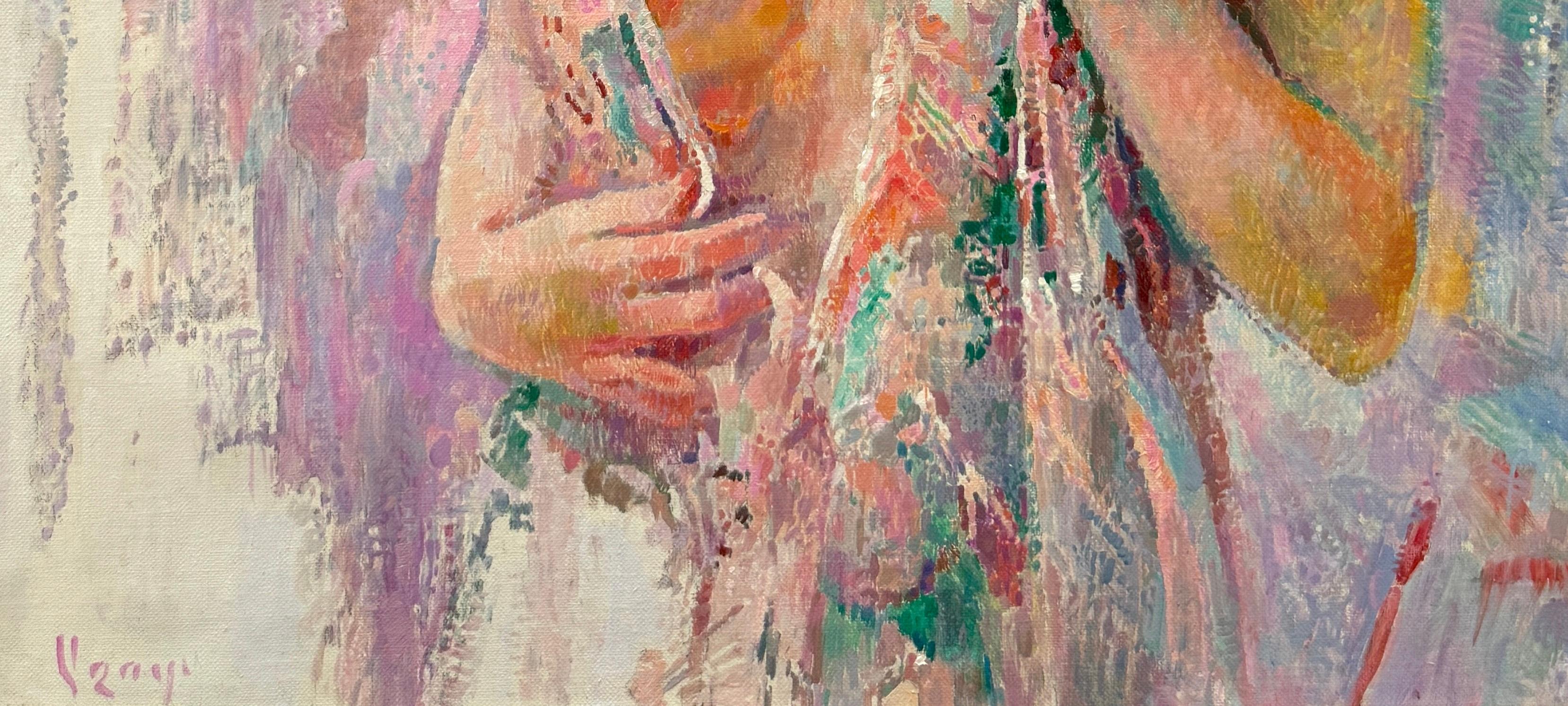 Ritratto, pittura ad olio originale, opera d'arte fatta a mano, pezzo unico - Portrait Painting Marrone di Ashot Muradyan