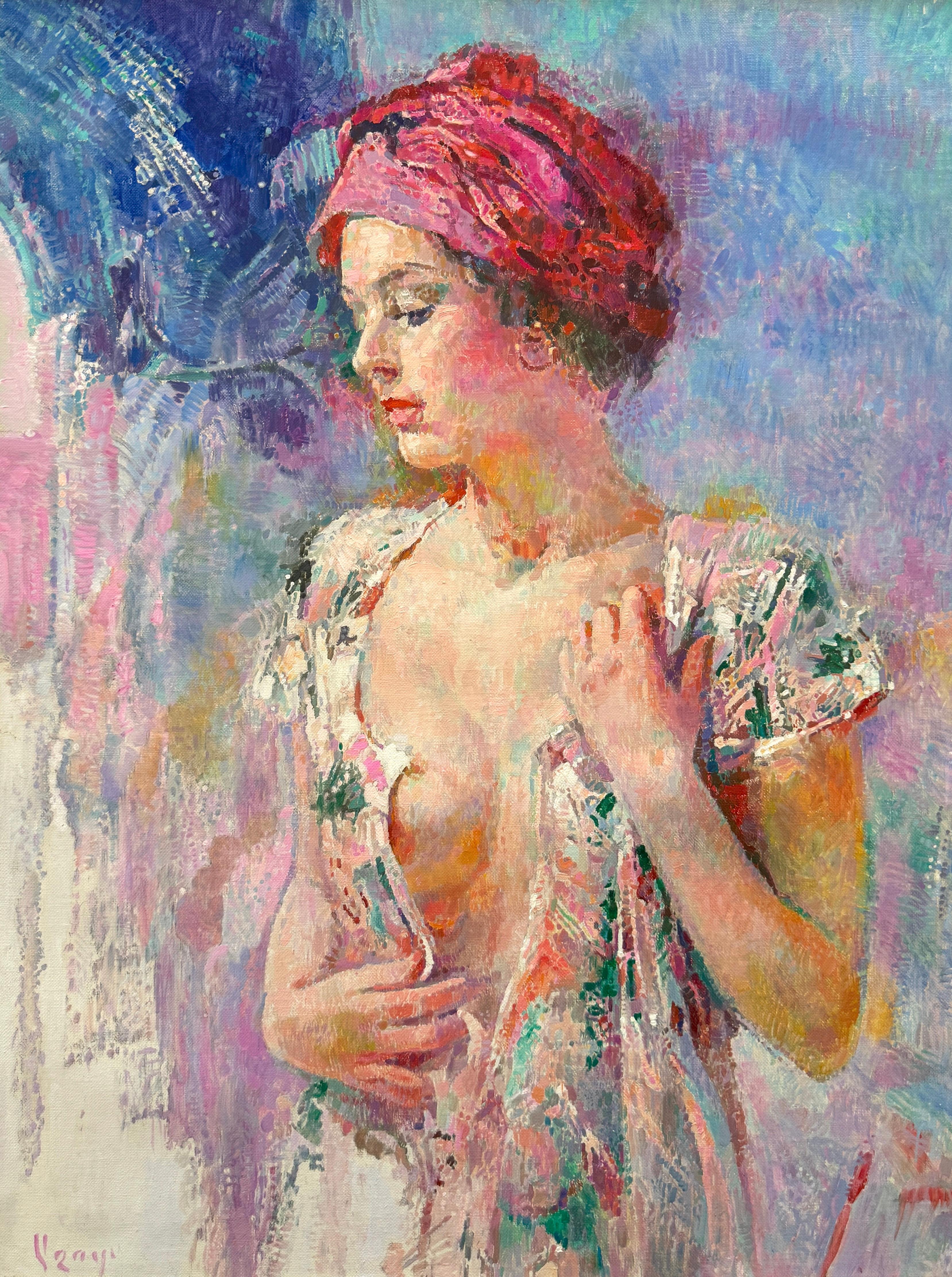 Portrait Painting di Ashot Muradyan - Ritratto, pittura ad olio originale, opera d'arte fatta a mano, pezzo unico